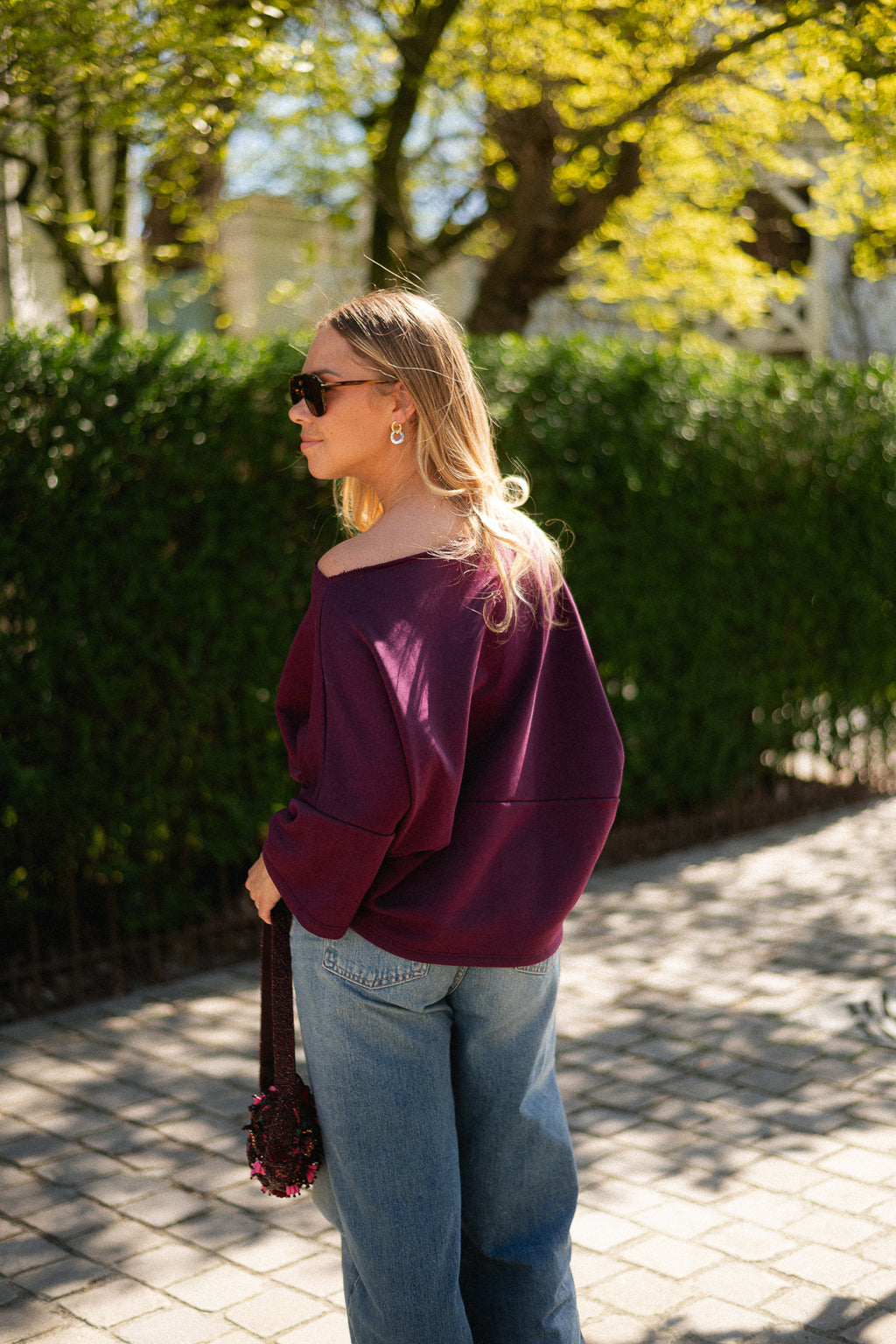 Emily oversized shirt aubergine