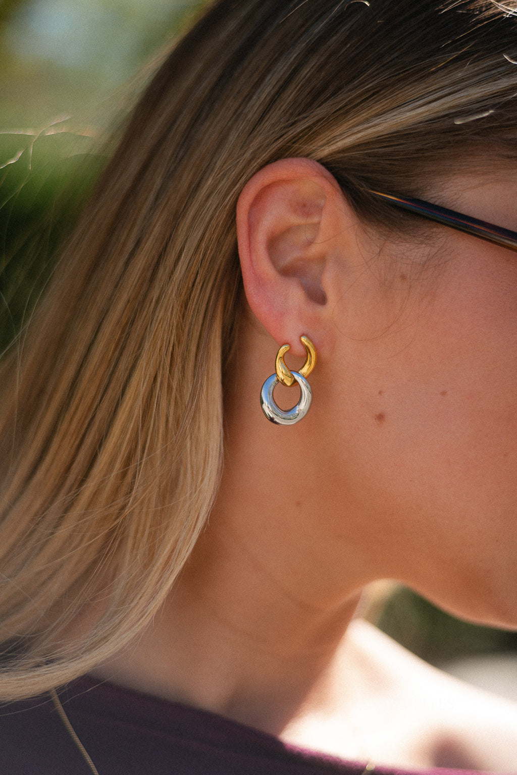 Mixed hoop earrings gold & silver