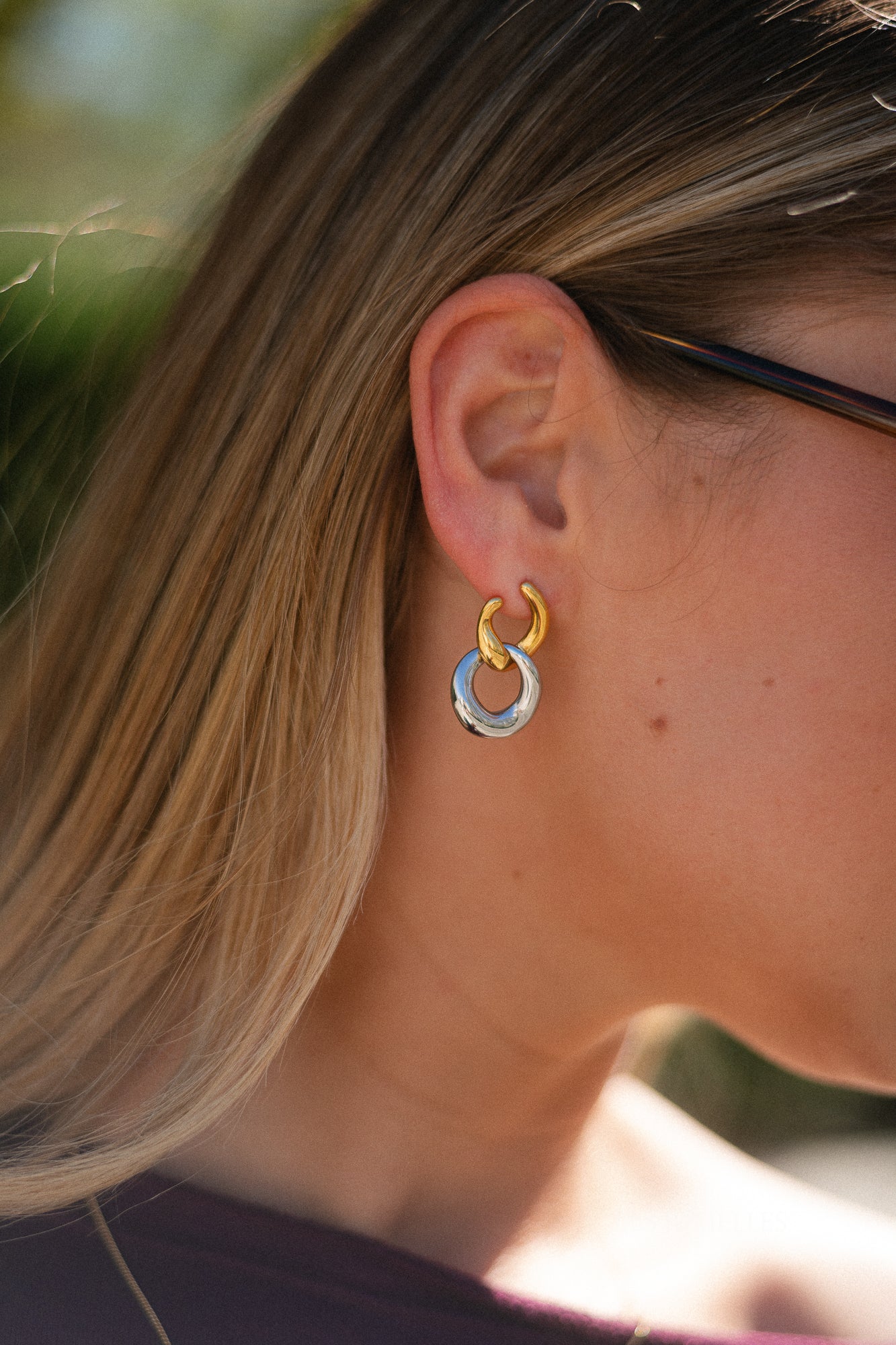 Mixed hoop earrings gold & silver