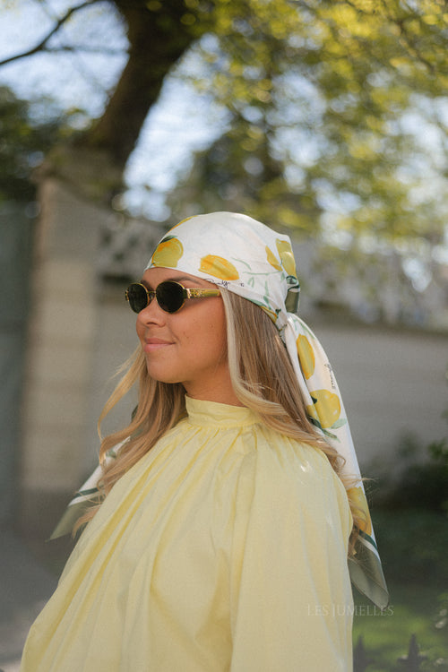 VIScaffi satin scarf lemon