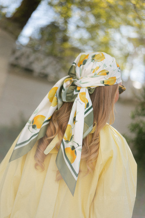 VIScaffi satin scarf lemon