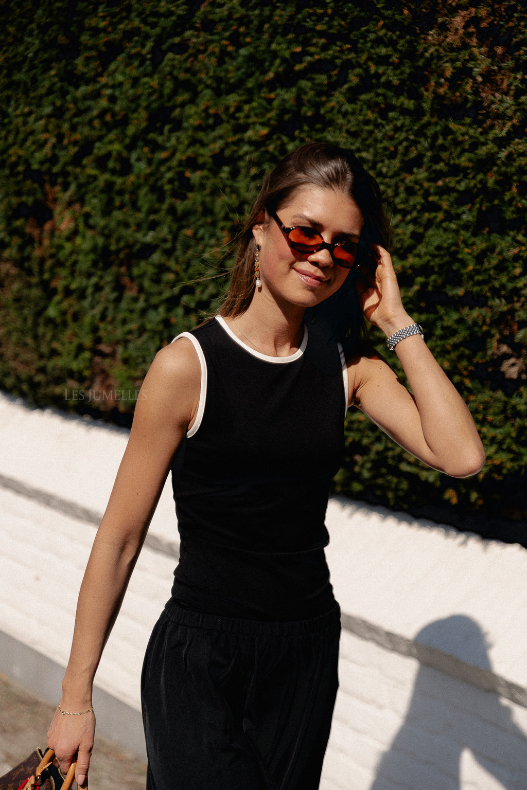 Fiona top zwart & wit contrast