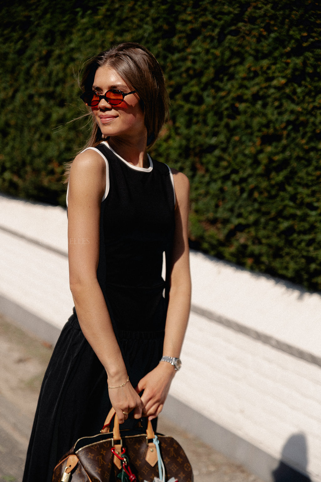 Fiona top zwart & wit contrast