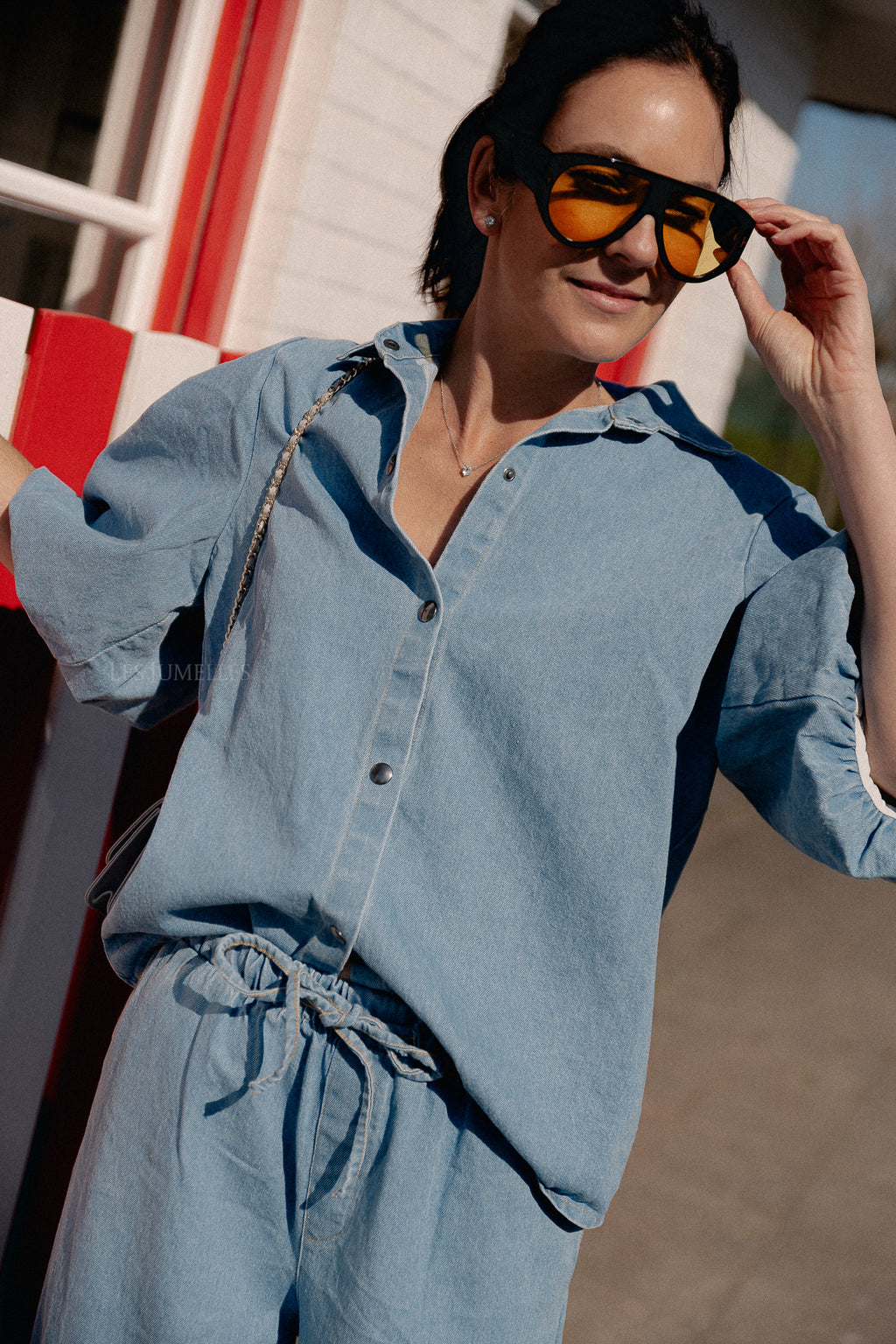 Celeste blouse lichtblauw denim