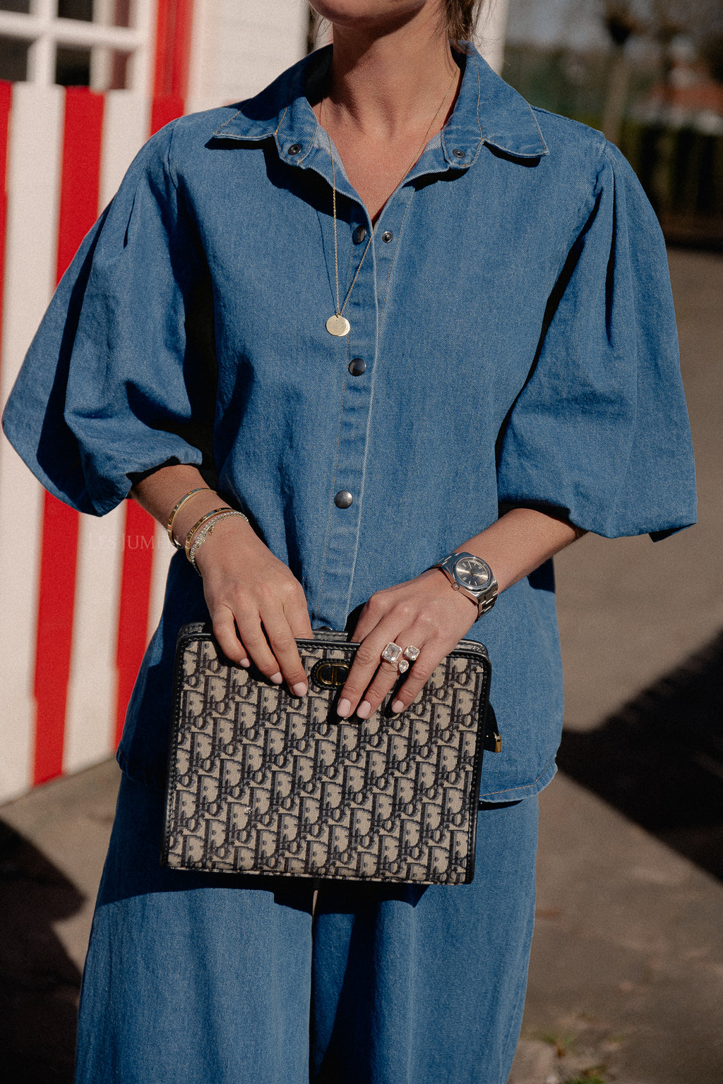 Celeste Bluse in Medium Blue Denim