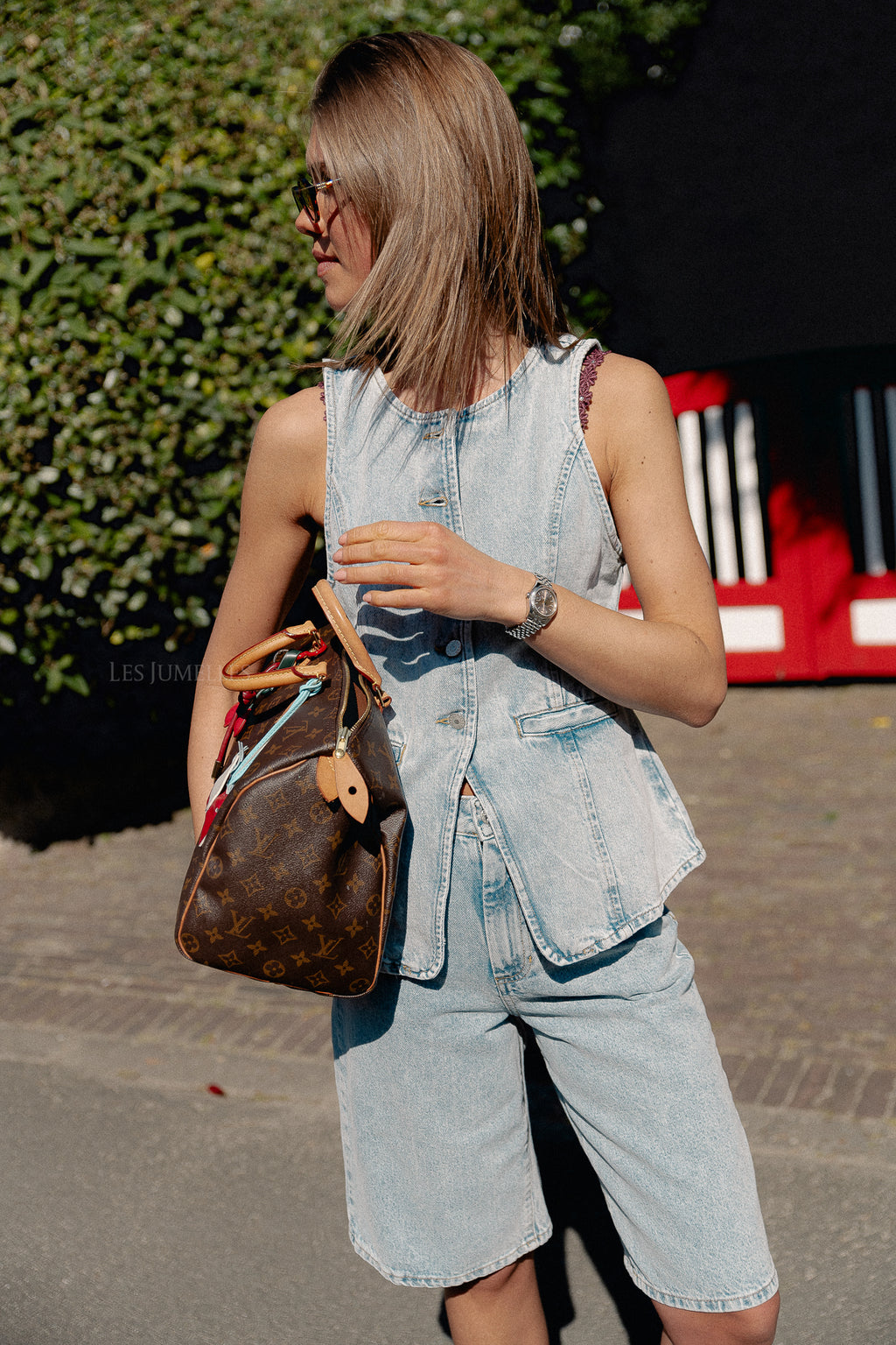 Lyla denim vest lichtblauw