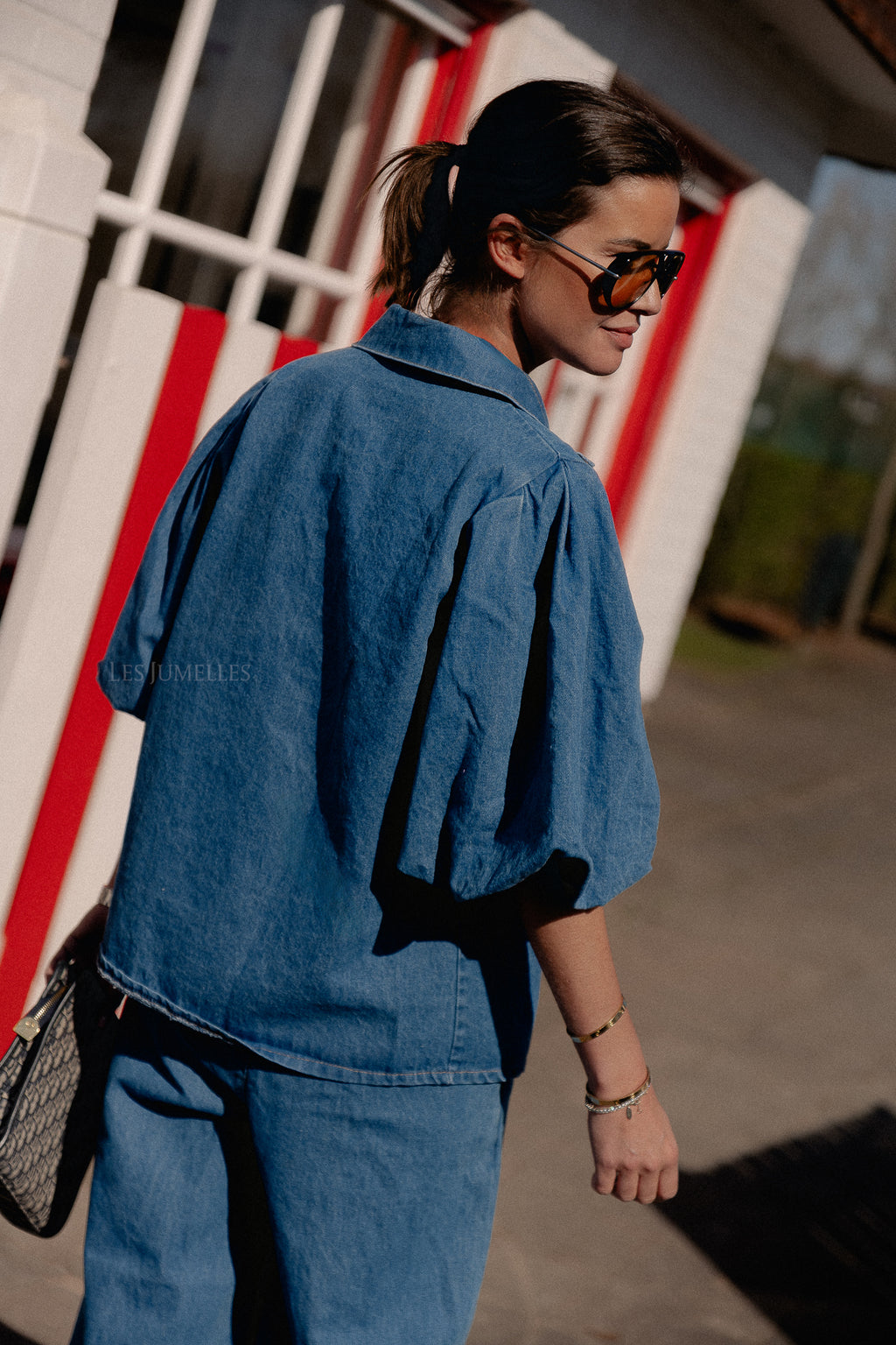 Celeste Bluse in Medium Blue Denim