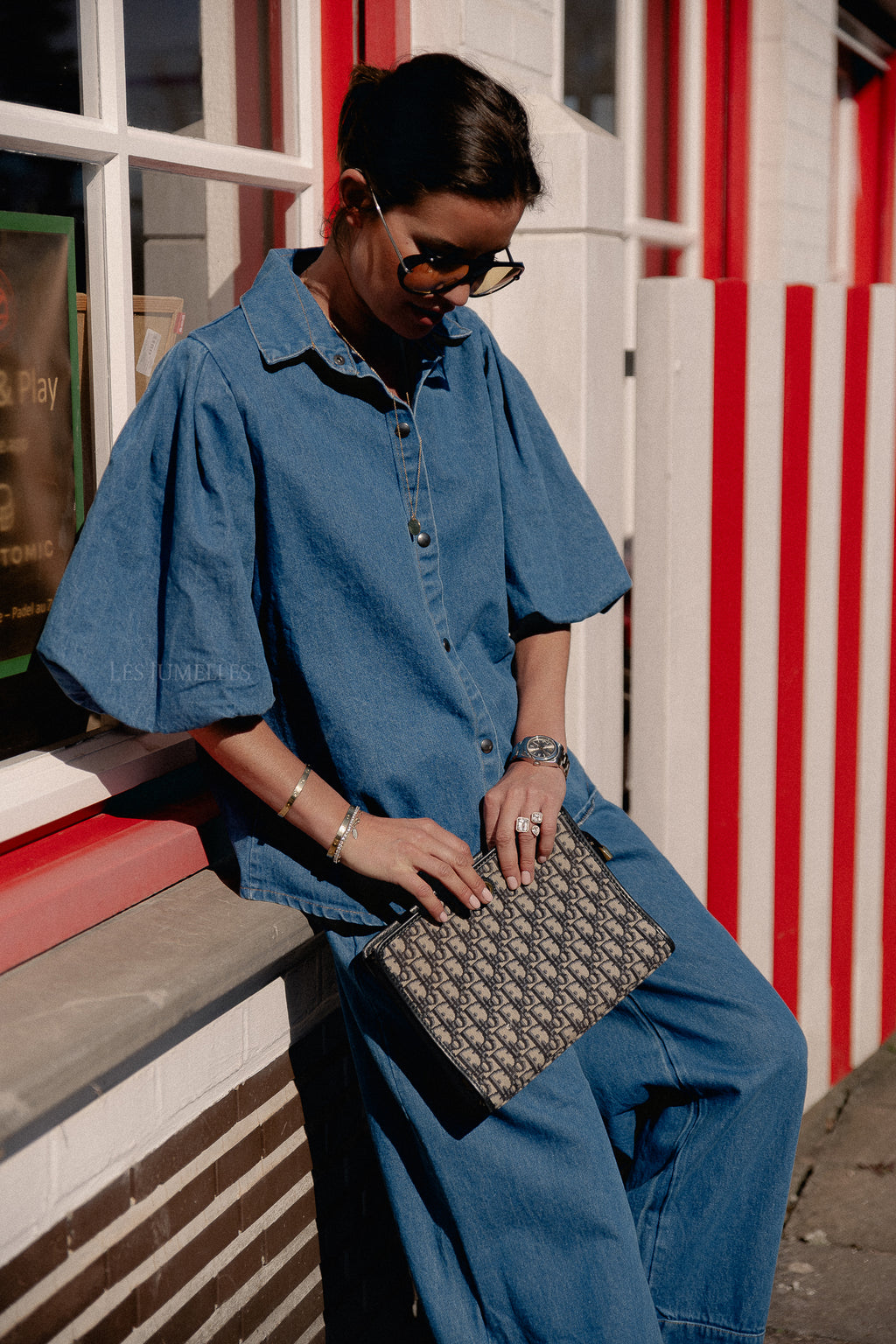 Celeste Bluse in Medium Blue Denim