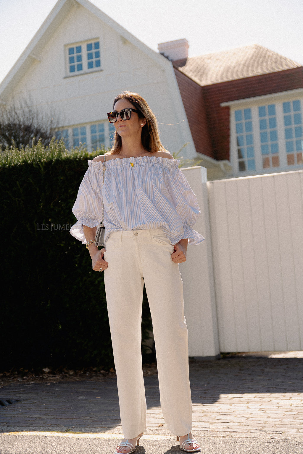 VIPalma RW wide jeans snow white