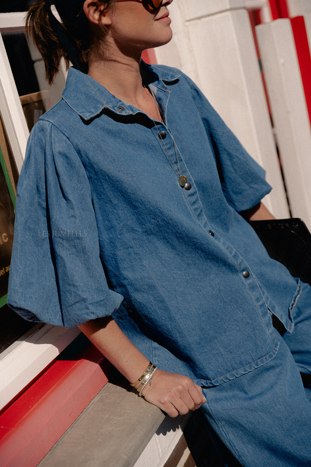 Celeste Hose in Medium Blue Denim