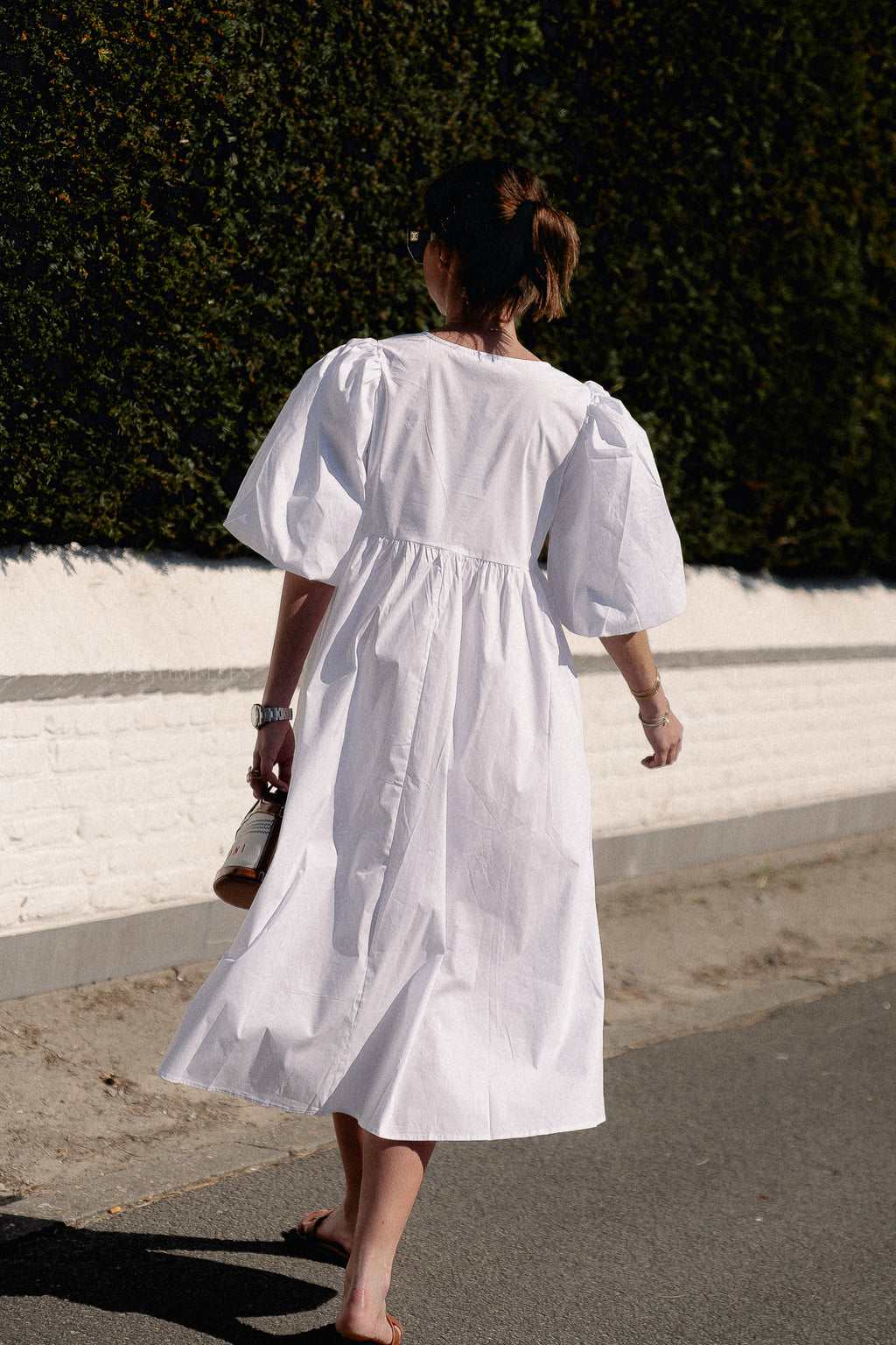 OBJPaige 2/4 Langarmkleid in Weiß