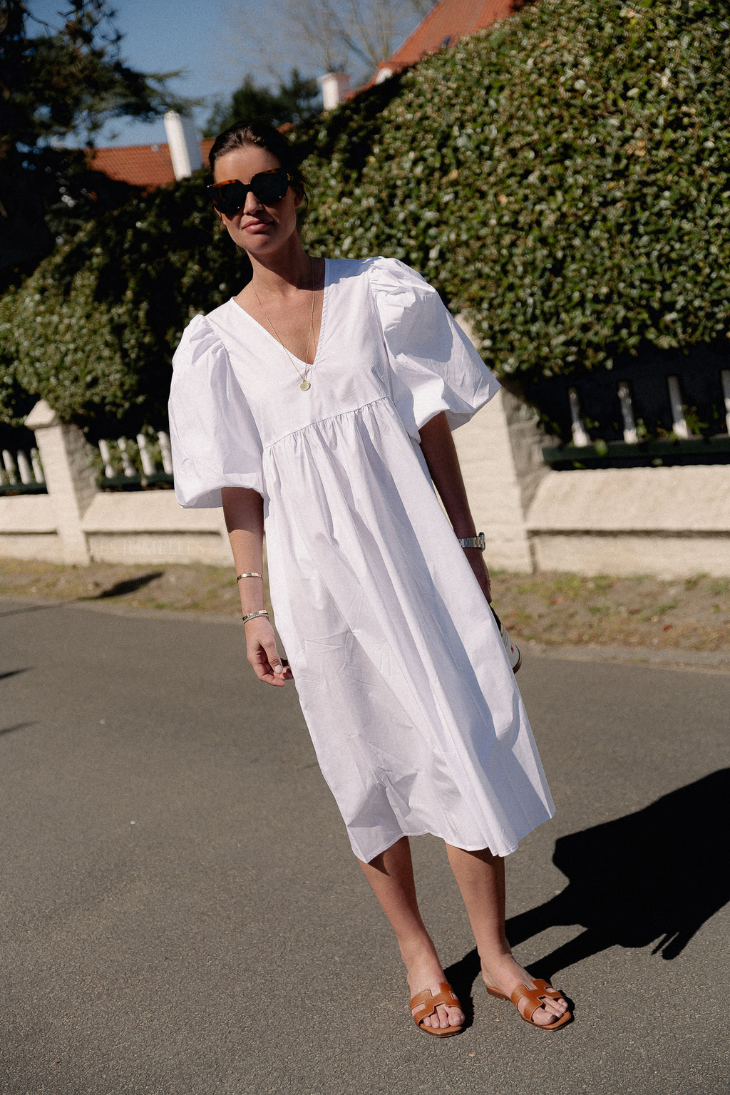 OBJPaige 2/4 Langarmkleid in Weiß