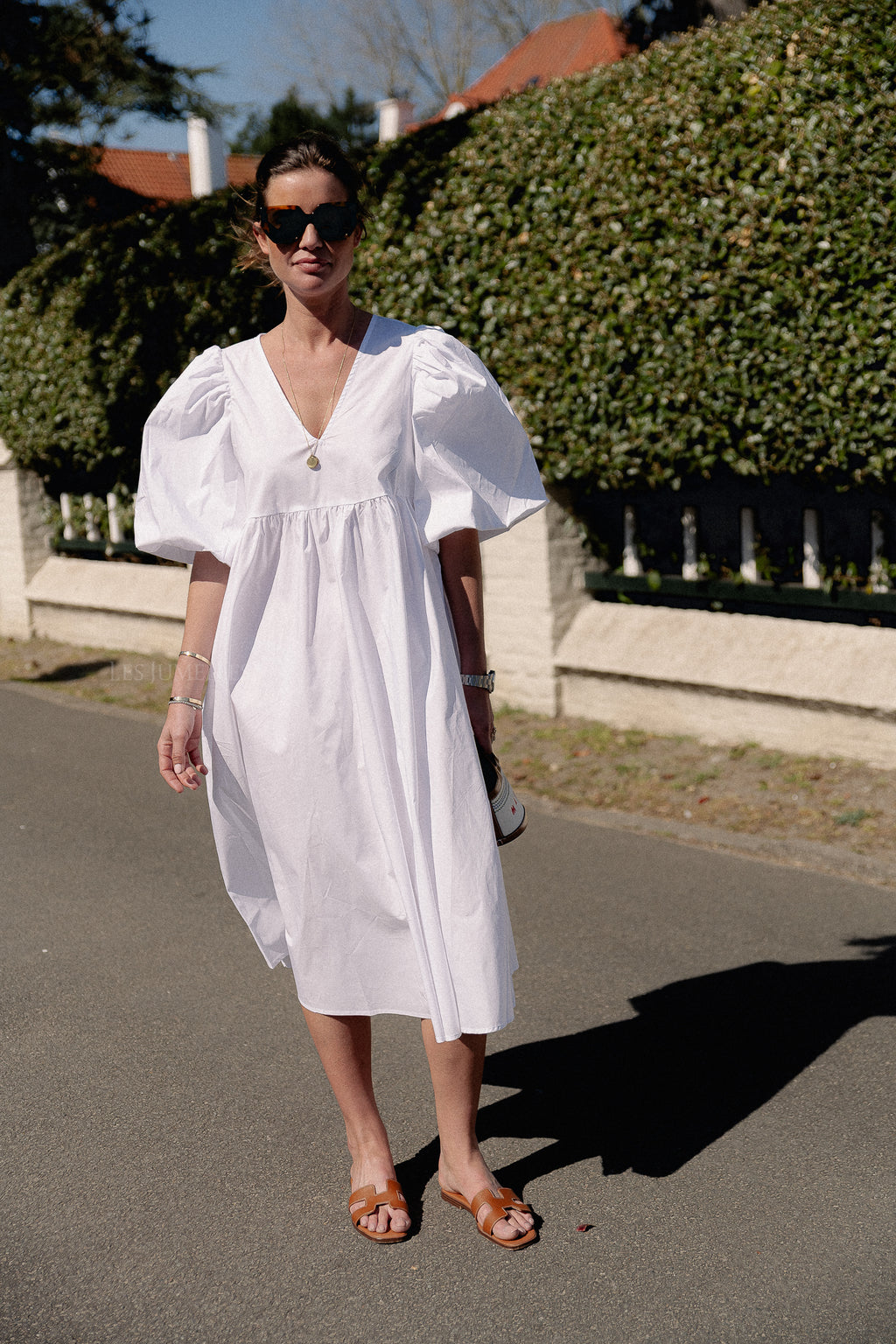 OBJPaige 2/4 Langarmkleid in Weiß