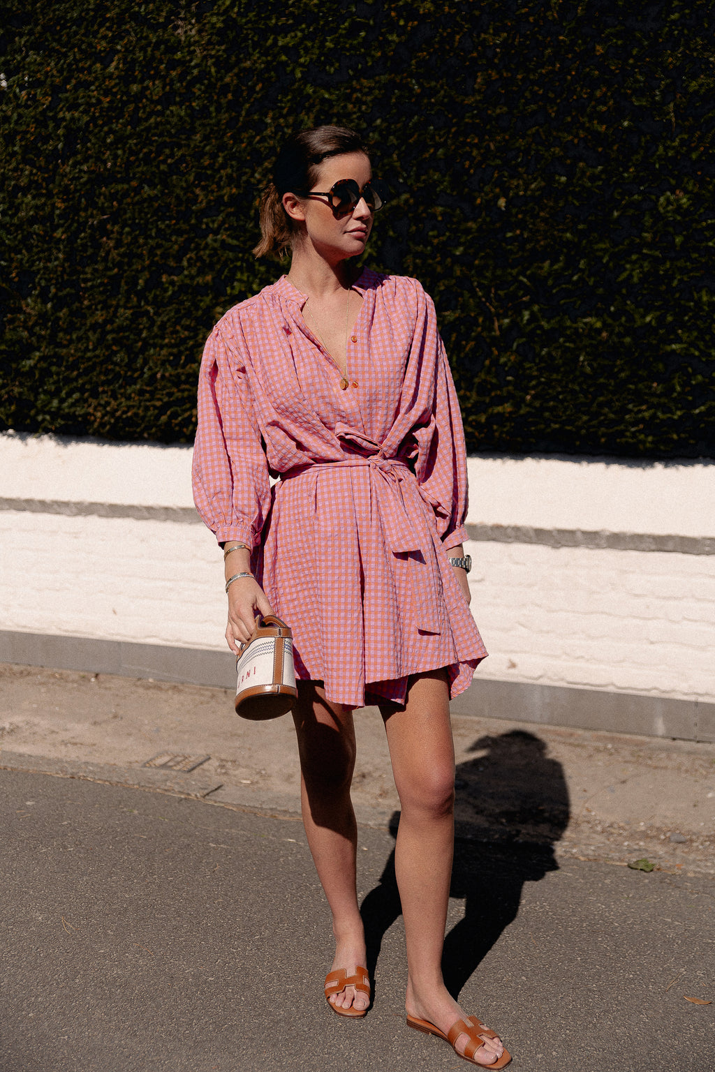 Kate vichy dress orange/lilac