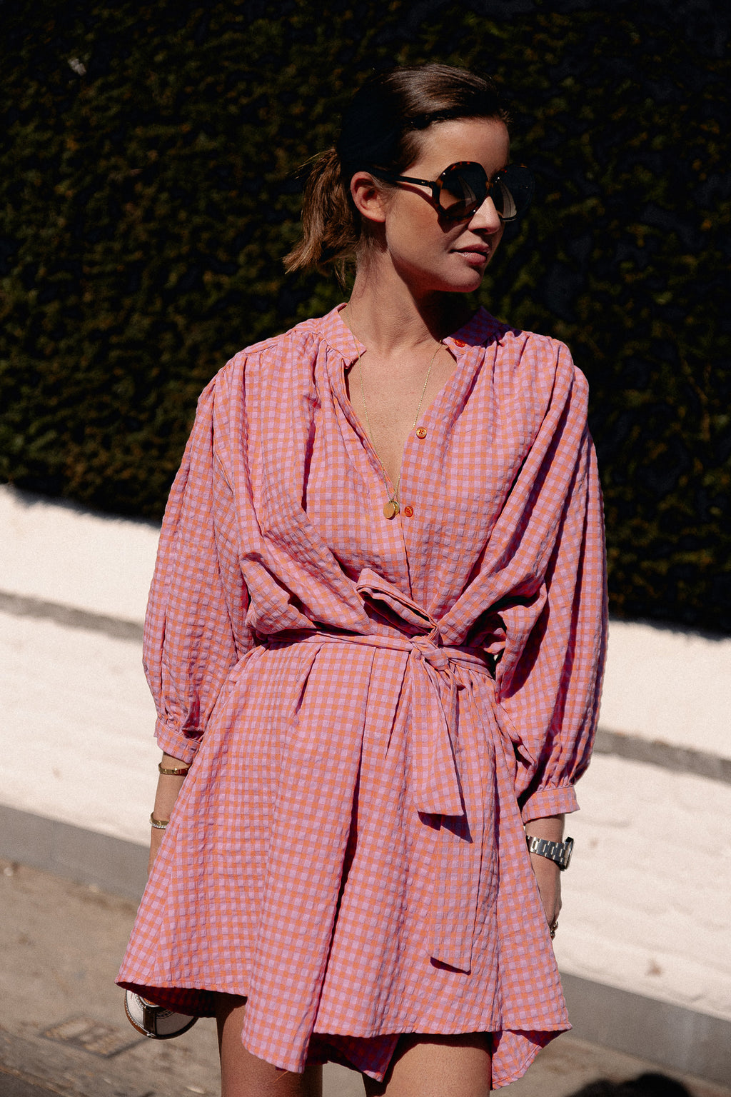 Kate vichy dress orange/lilac