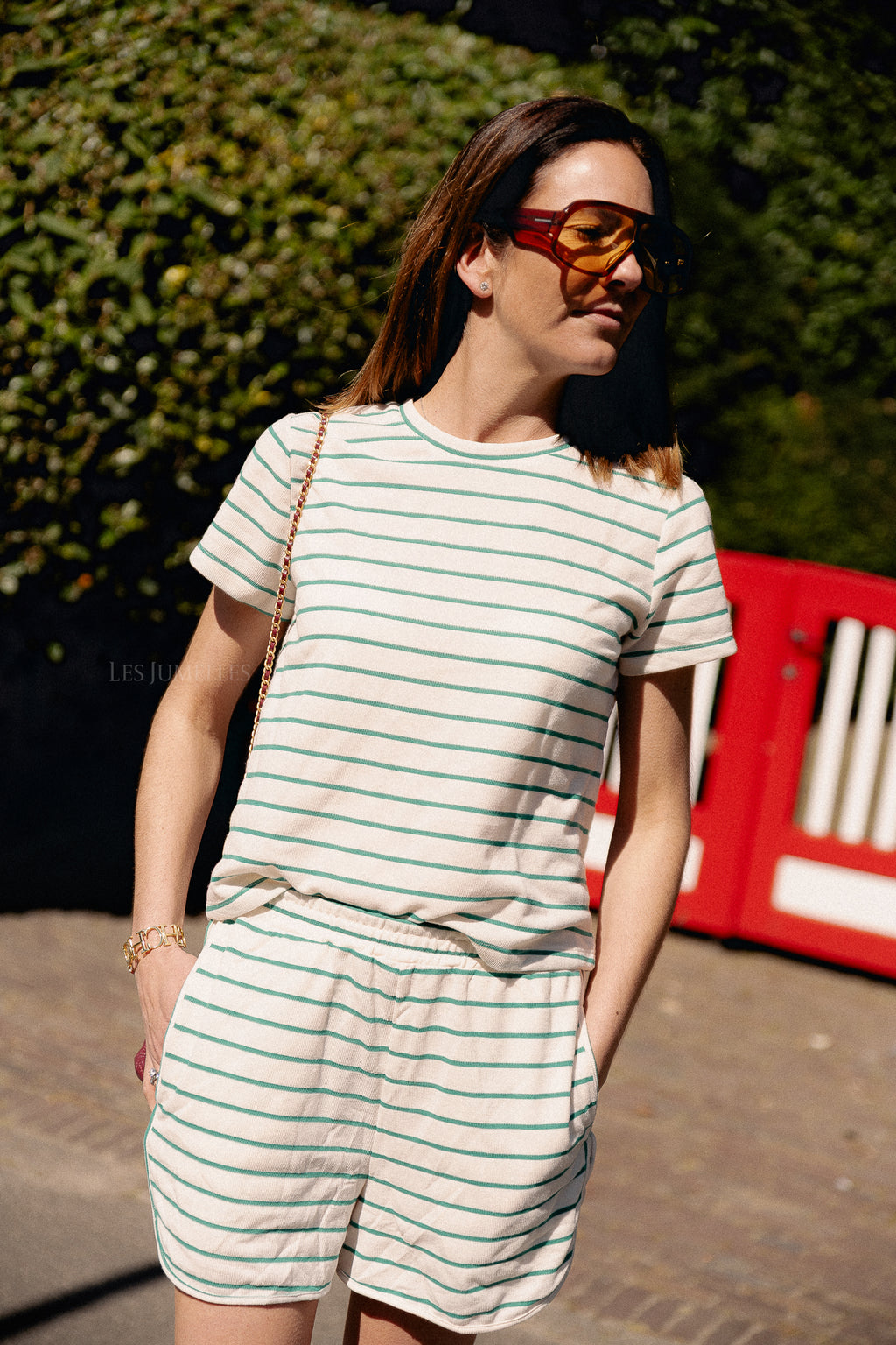 VIAlo HW curved hem shorts birch/cadmium