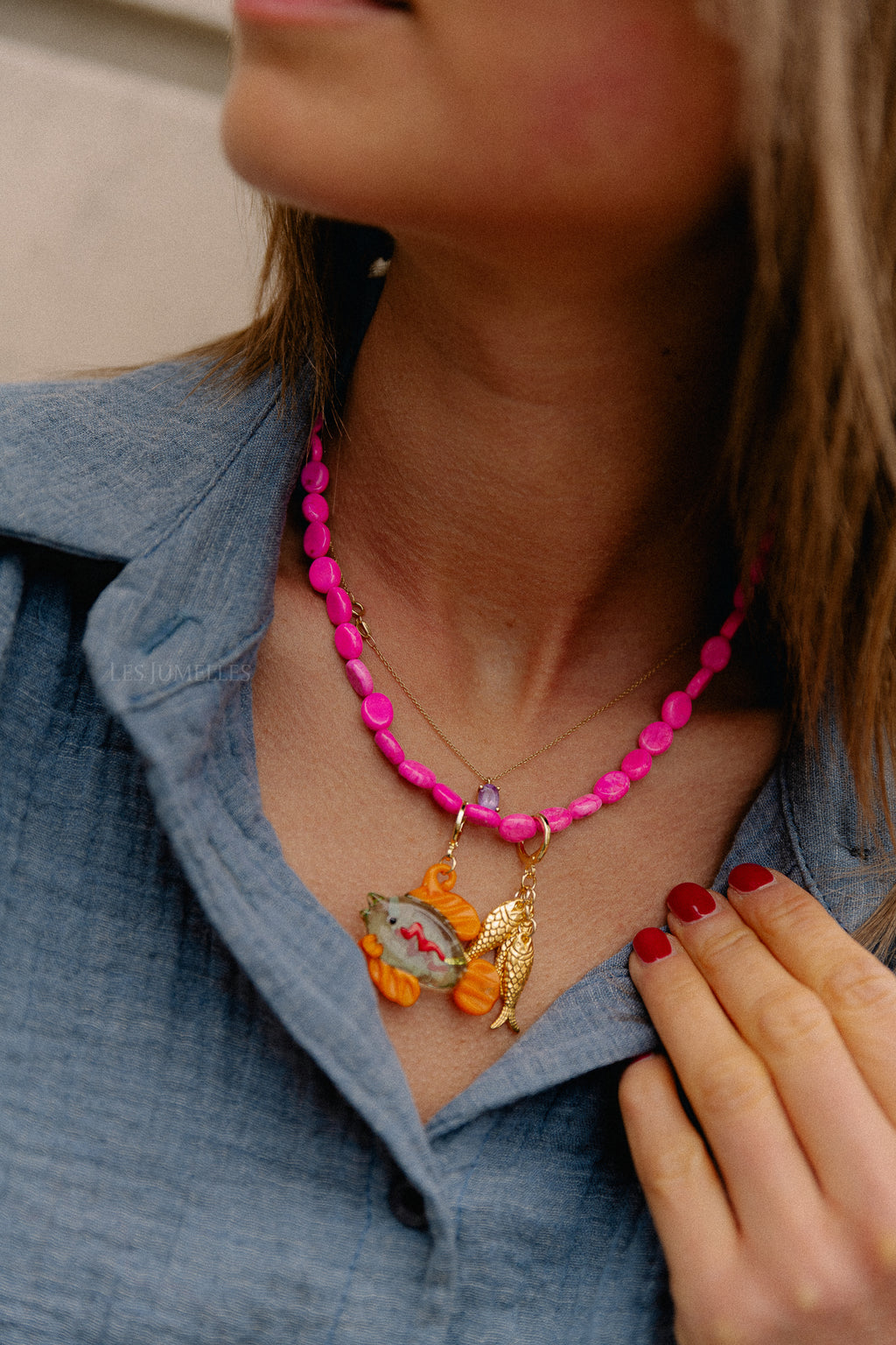 Daisy necklace lovely pink