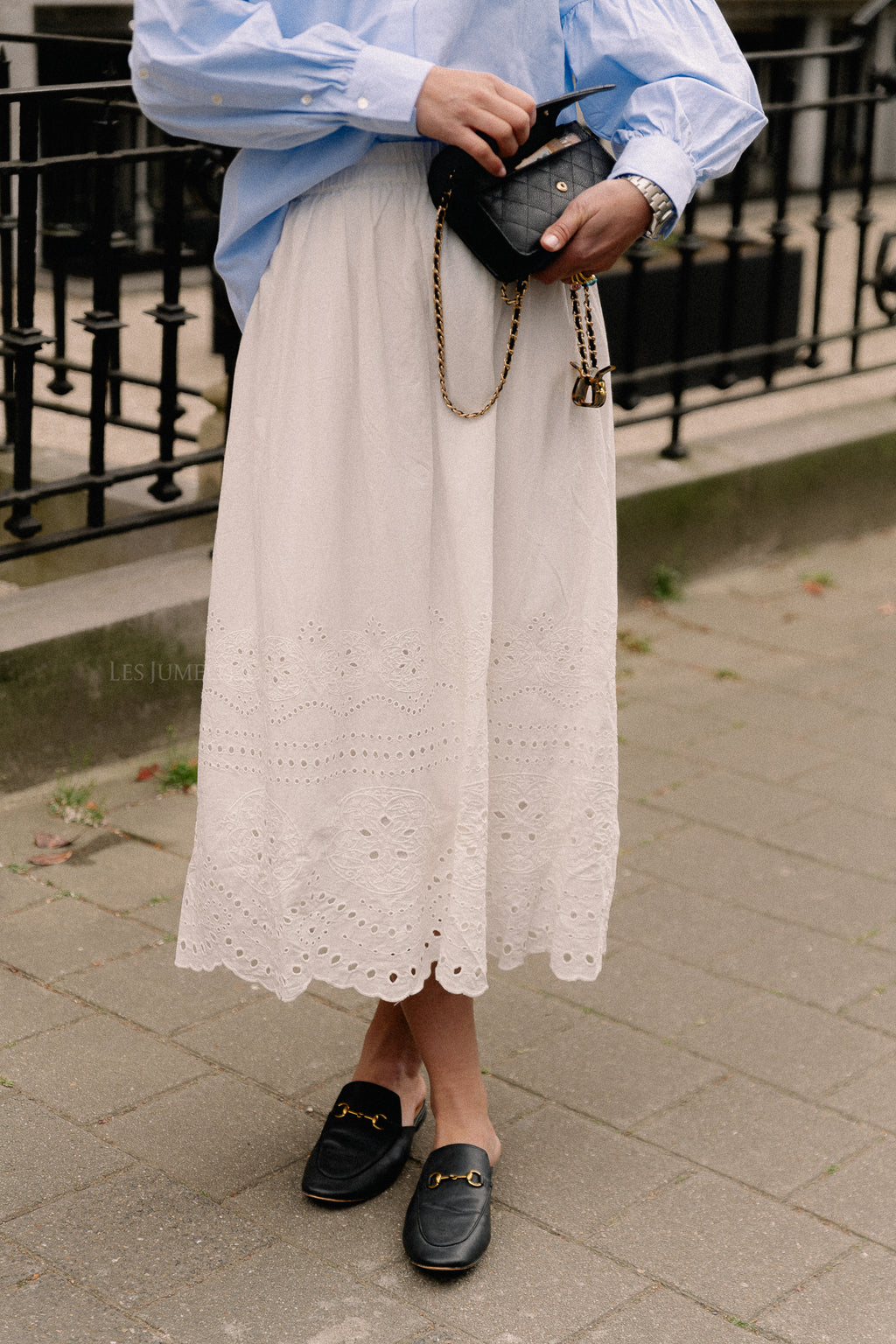 VIMette HW midi skirt snow white