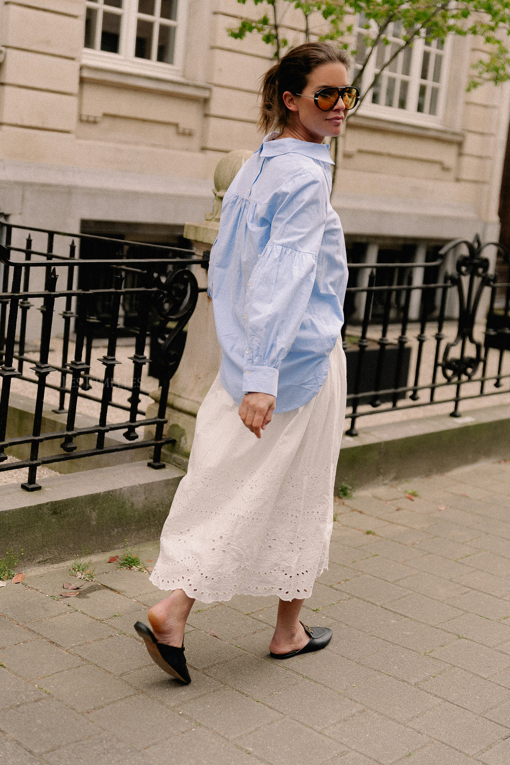 VIMette HW midi skirt snow white