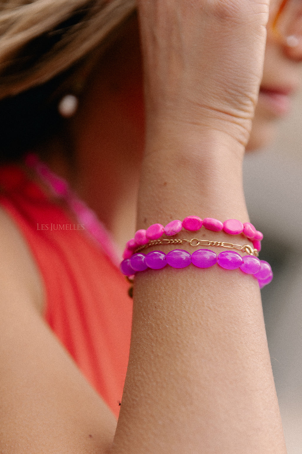 Daisy bracelet lovely pink