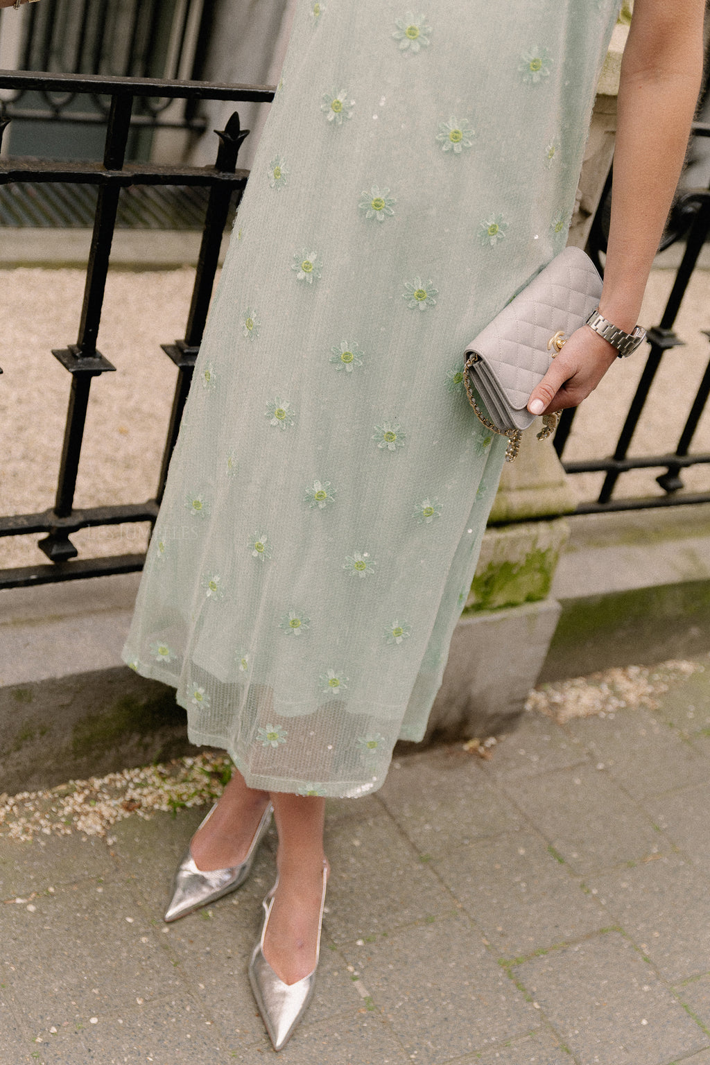 Robe longue à bretelles YAS Florry verte