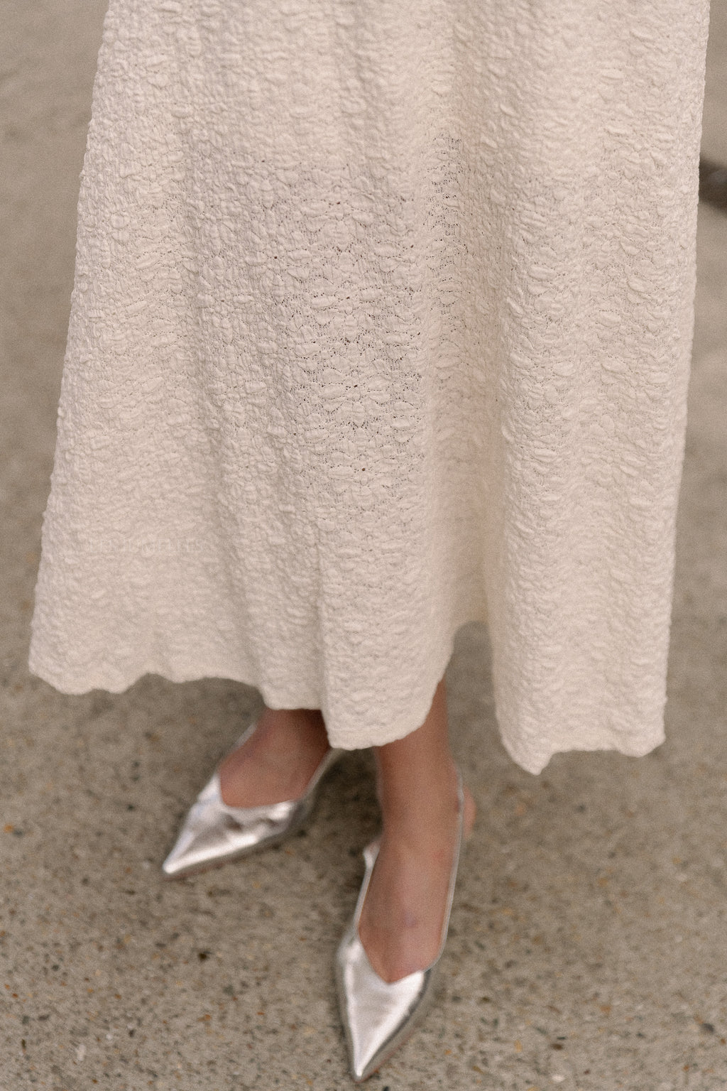 OBJMilika long HW skirt cloud dancer