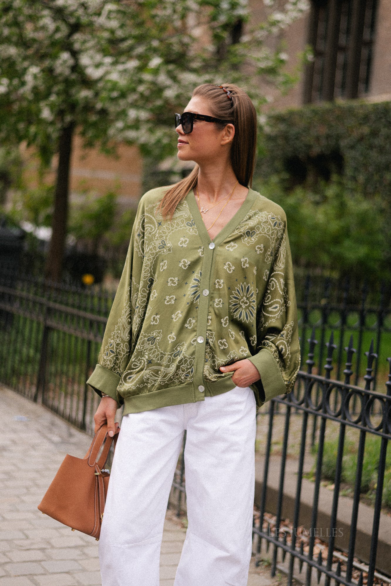 Abbey paisley print blouse khaki