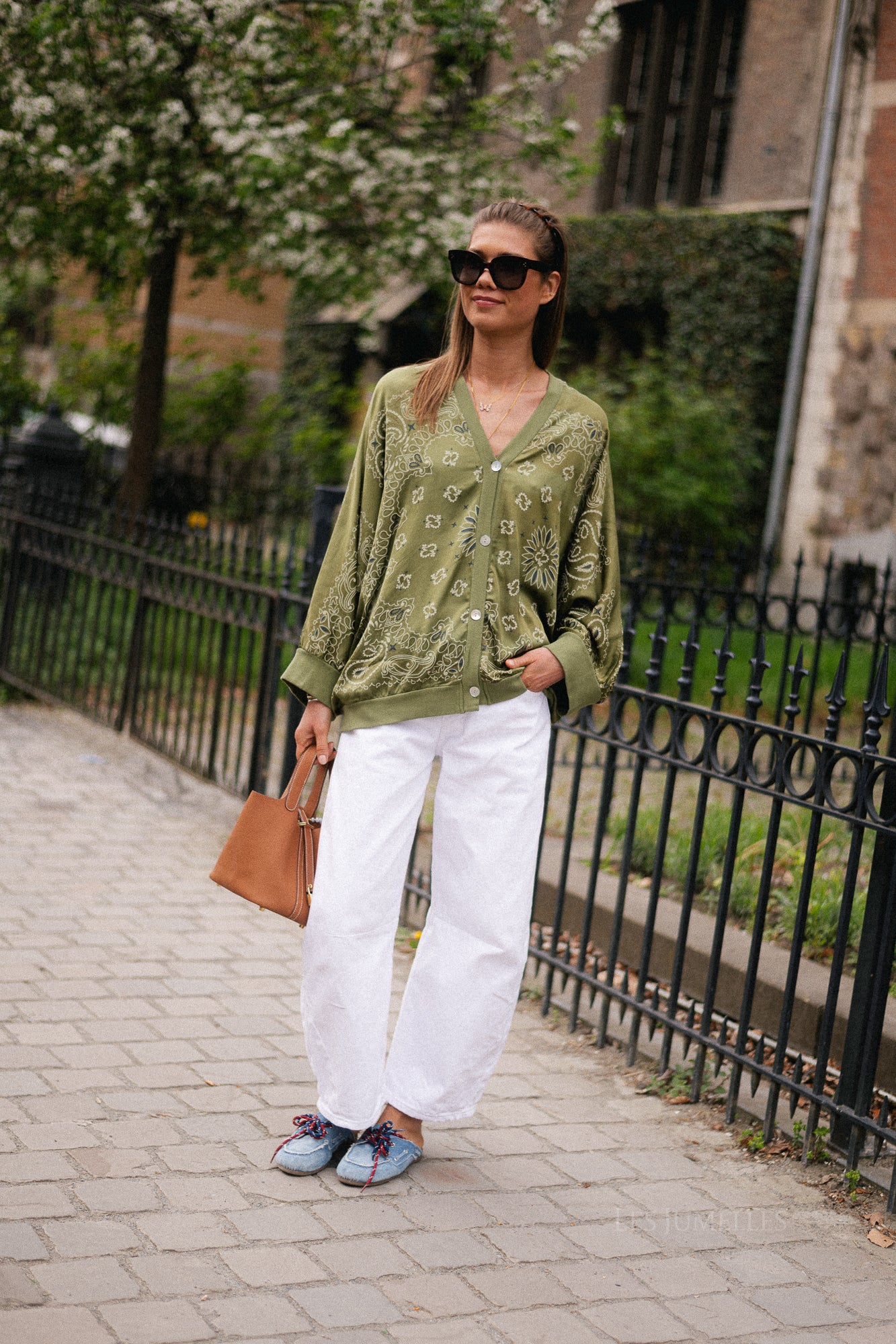 Abbey paisley print blouse khaki