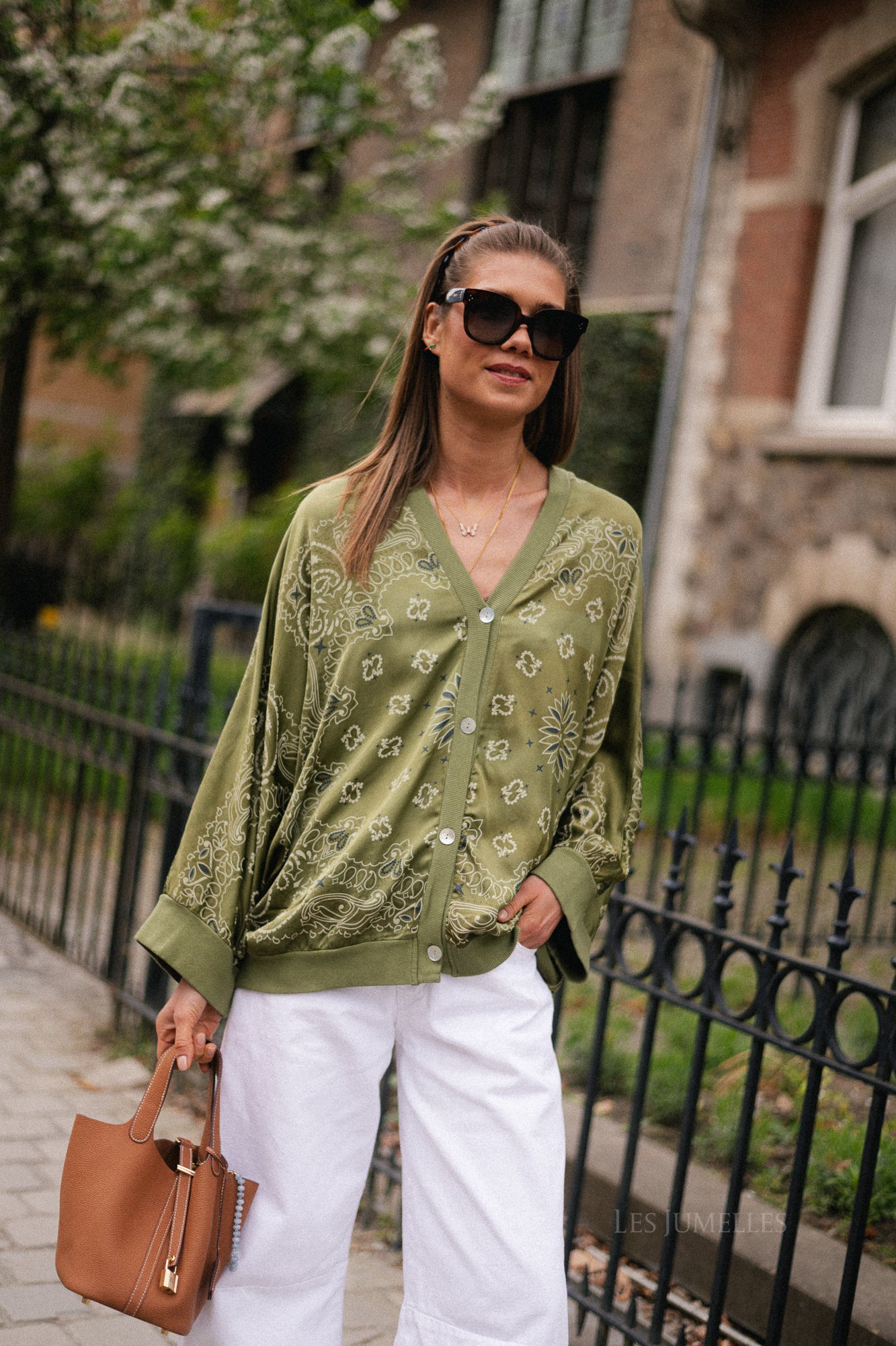 Abbey paisley print blouse khaki