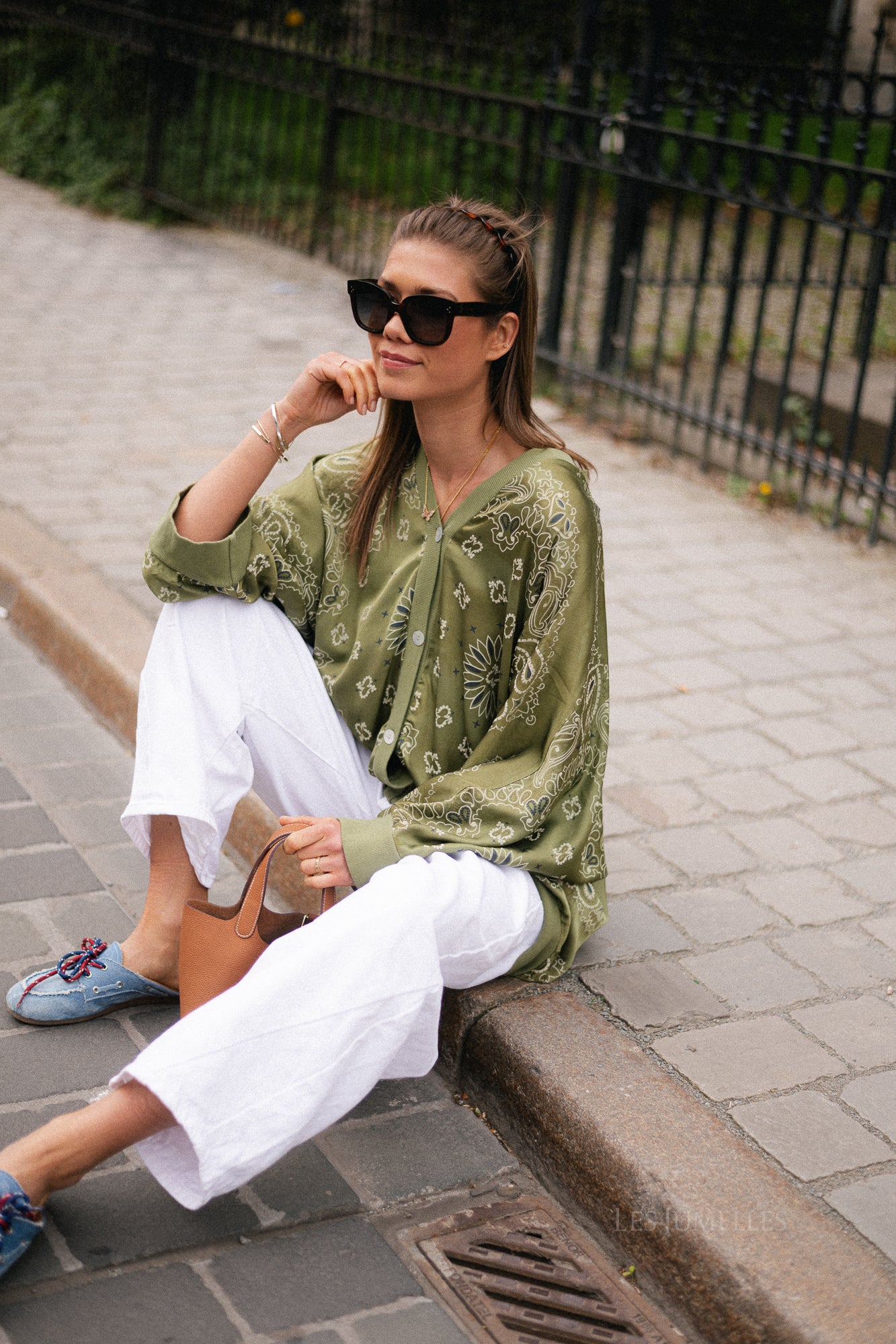 Abbey paisley print blouse khaki