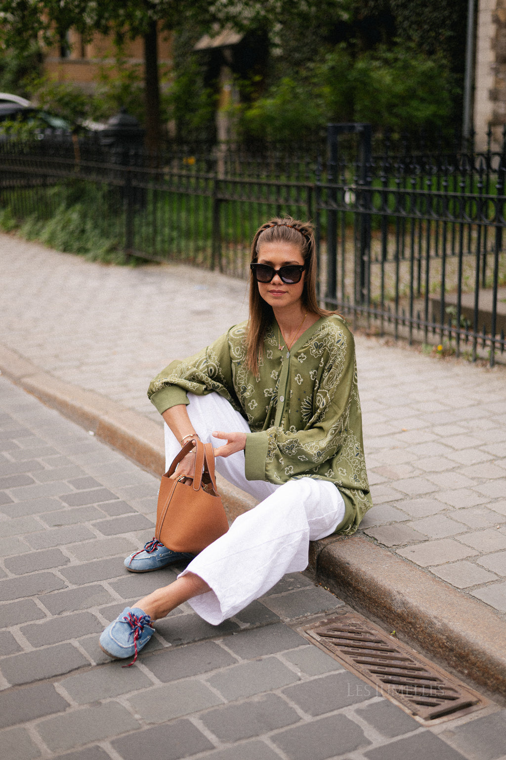Abbey paisley print blouse khaki