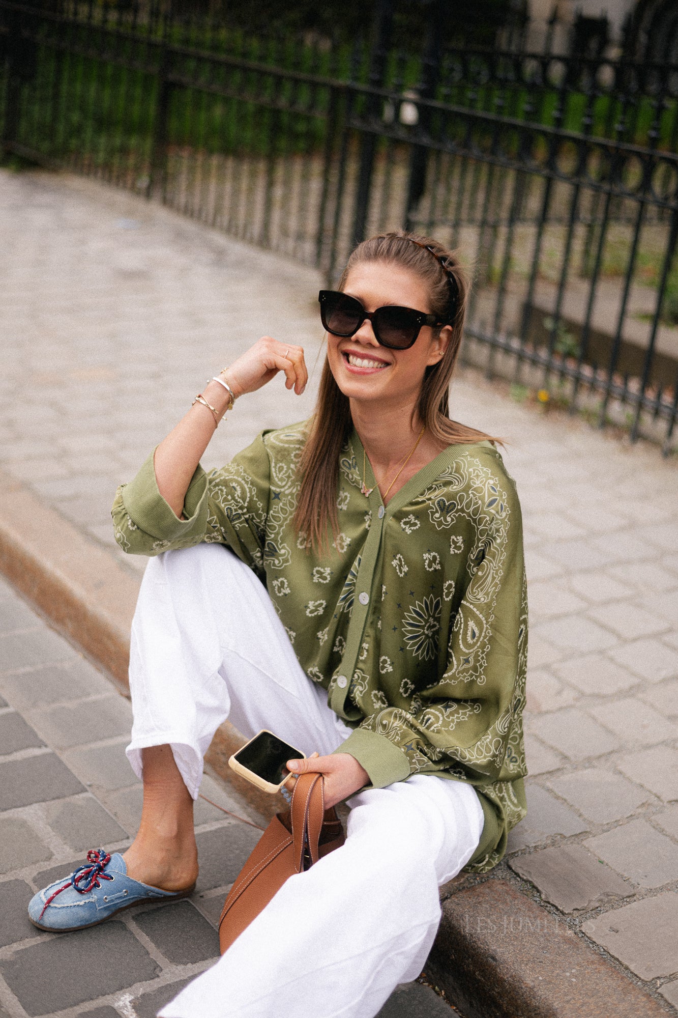 Abbey paisley print blouse khaki