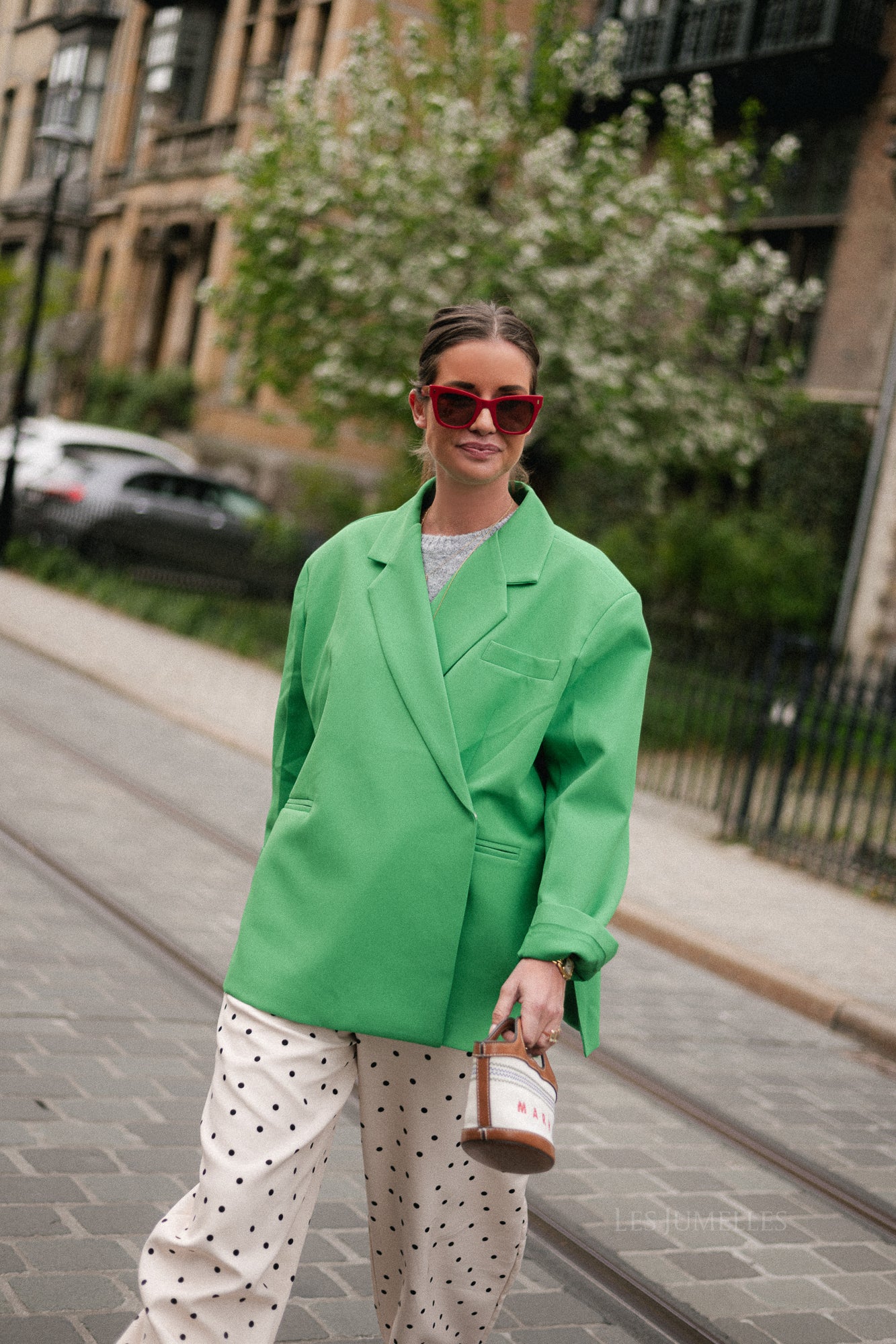 Chloe oversized blazer island green