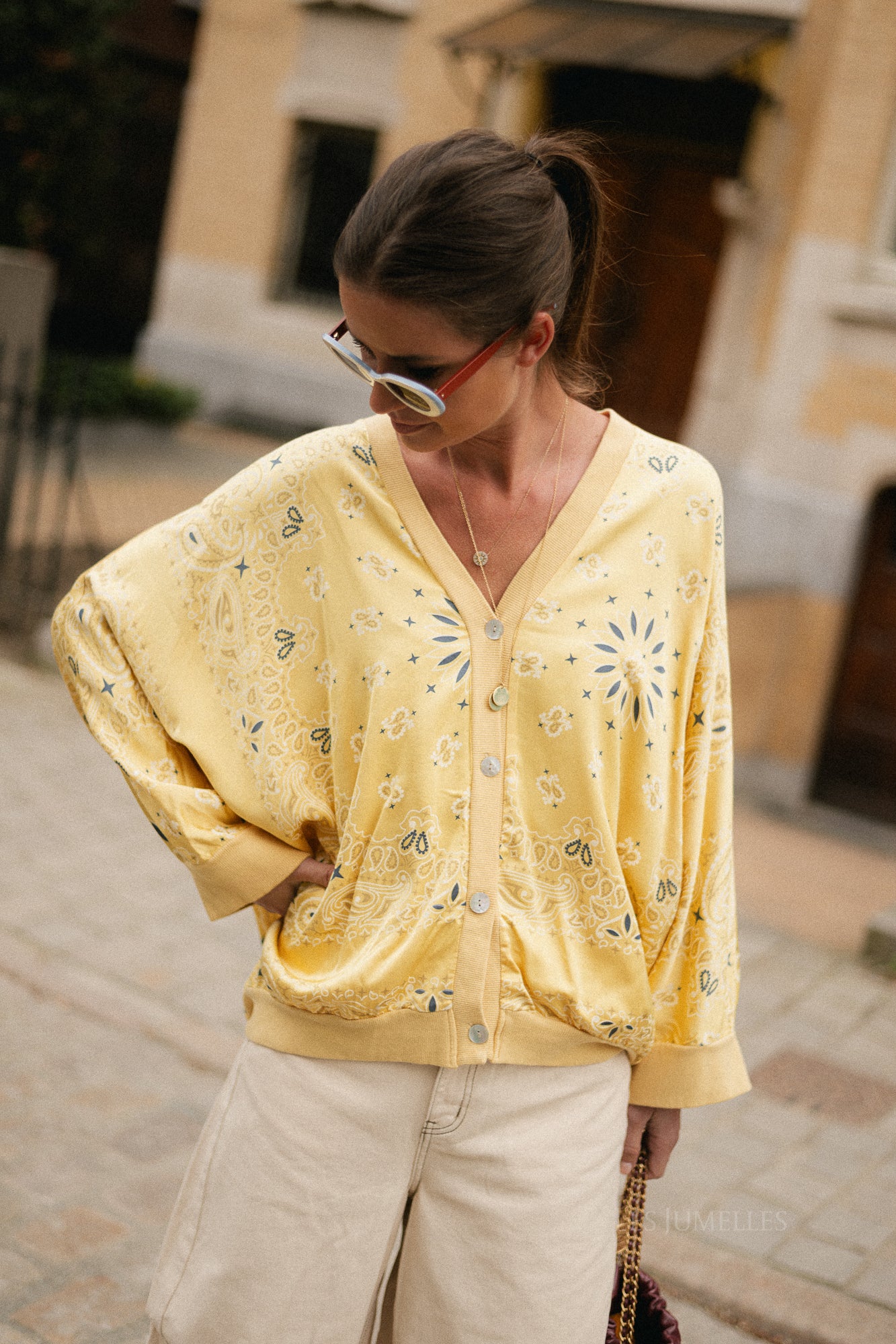 Abbey paisley print blouse golden yellow