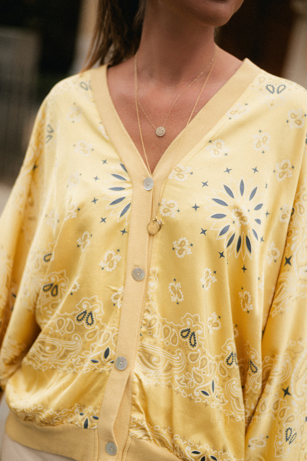 Abbey paisley print blouse golden yellow
