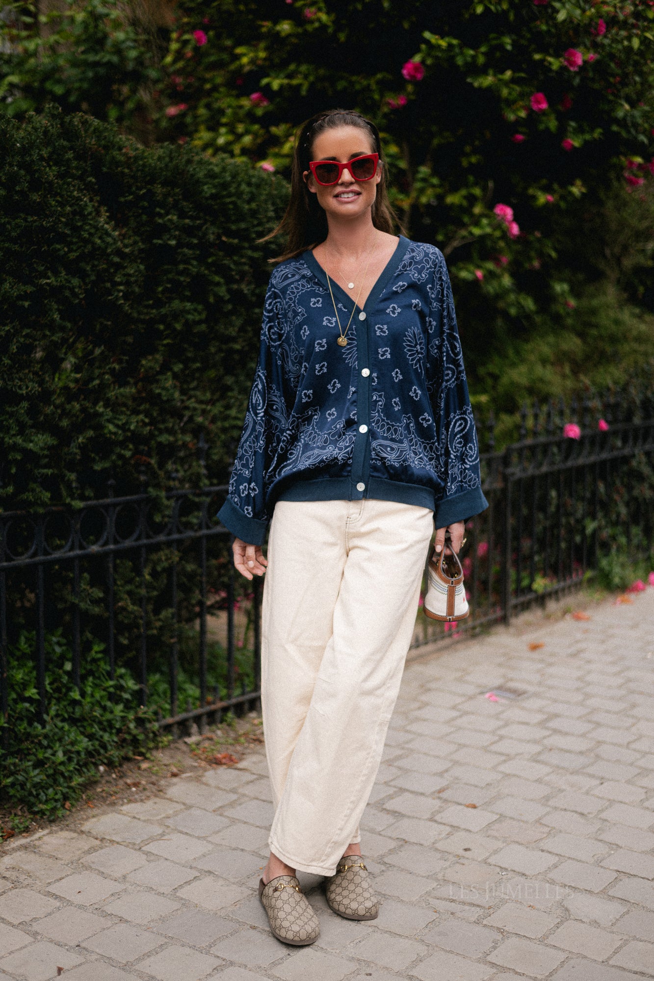 Abbey paisley print blouse navy