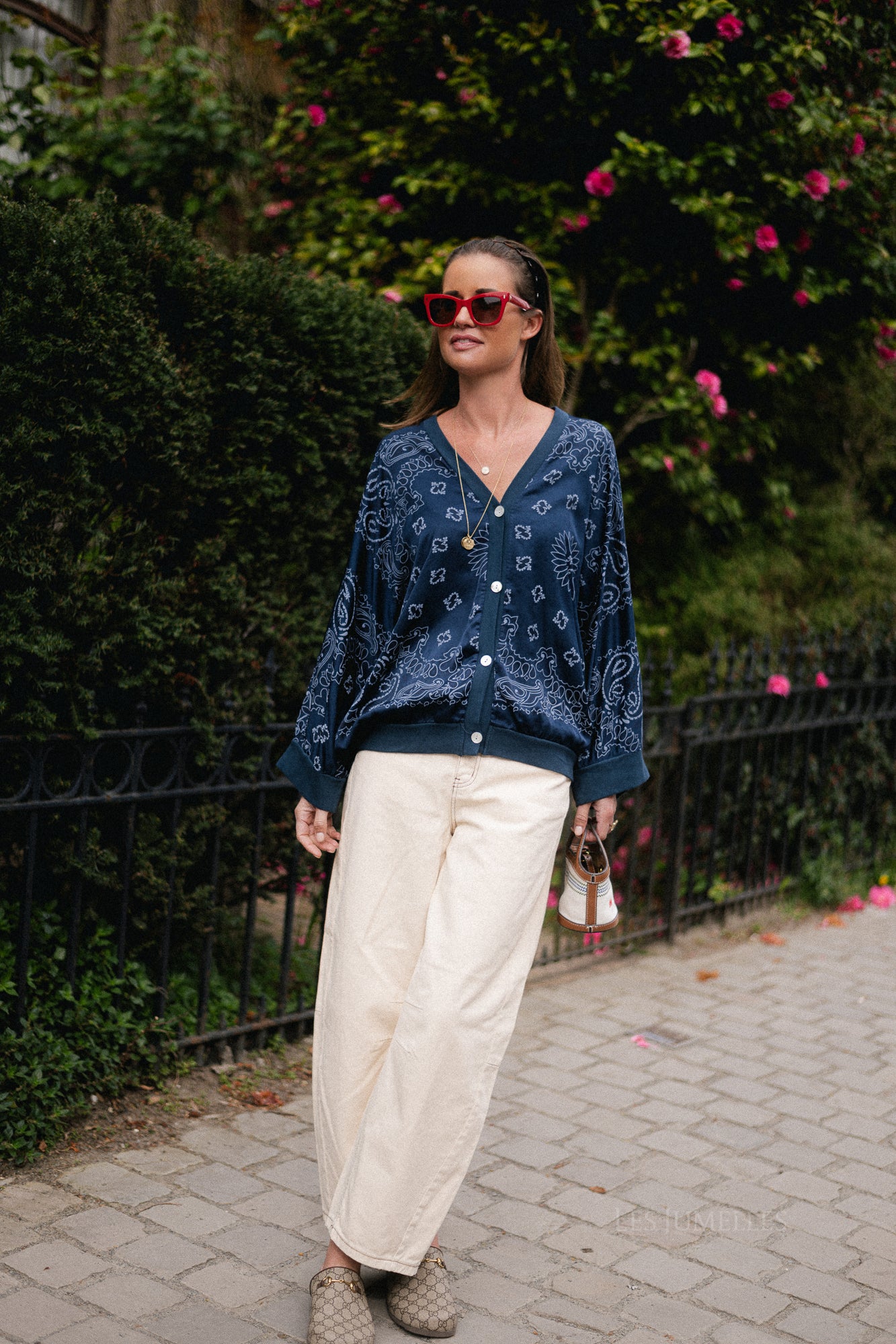 Abbey paisley print blouse navy