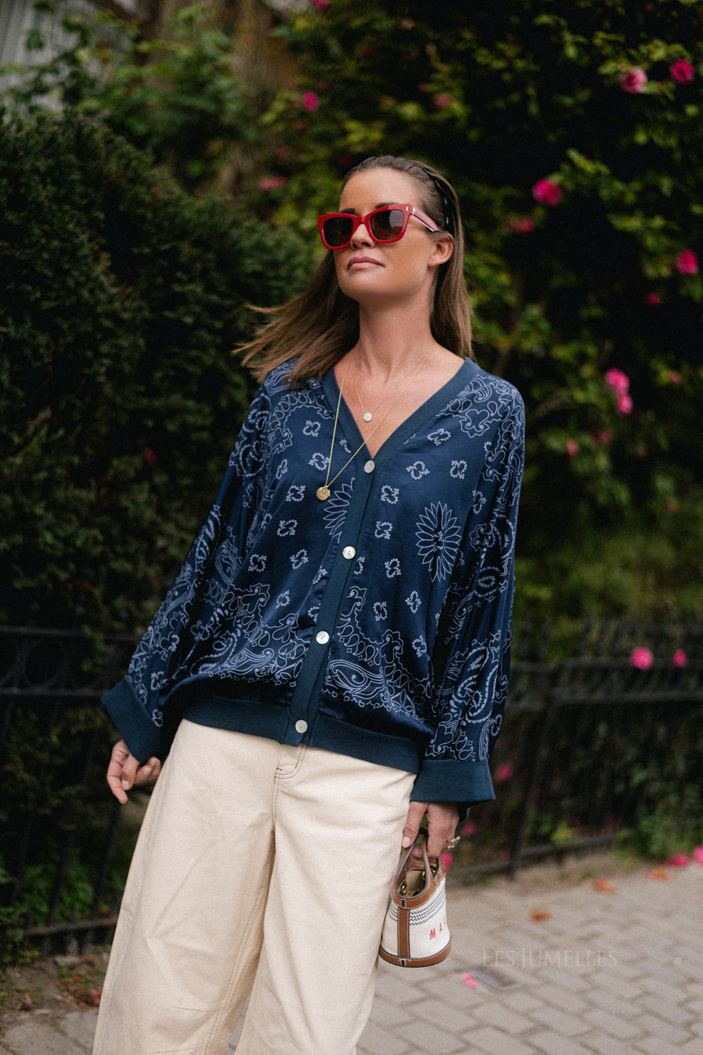 Abbey paisley print blouse navy