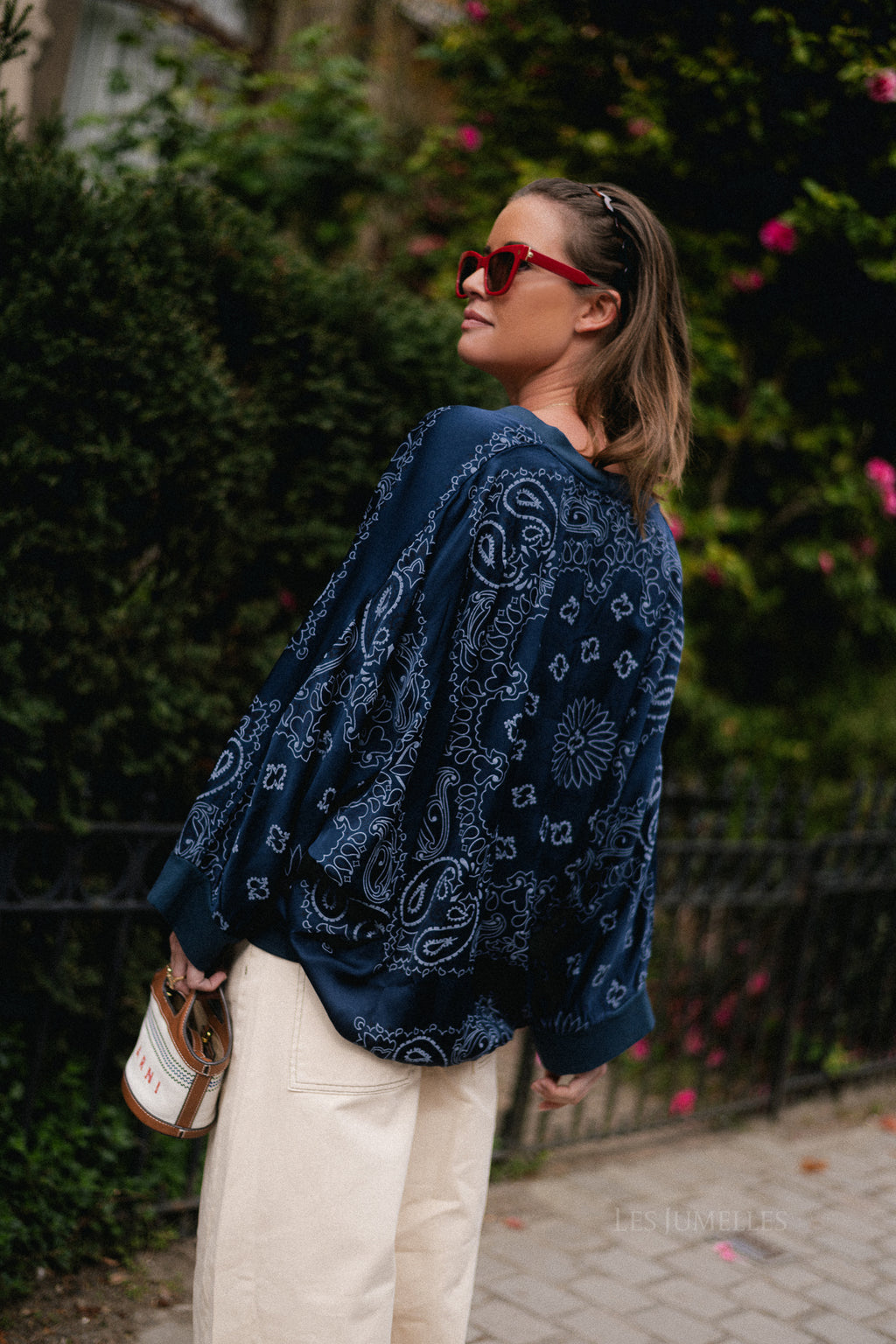 Abbey paisley print blouse navy
