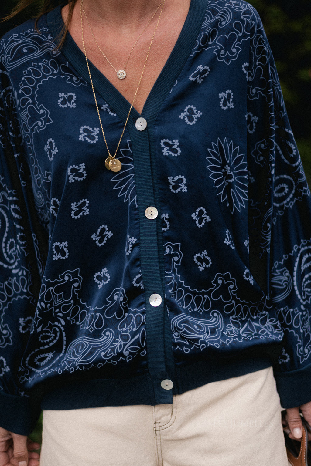 Abbey paisley print blouse navy