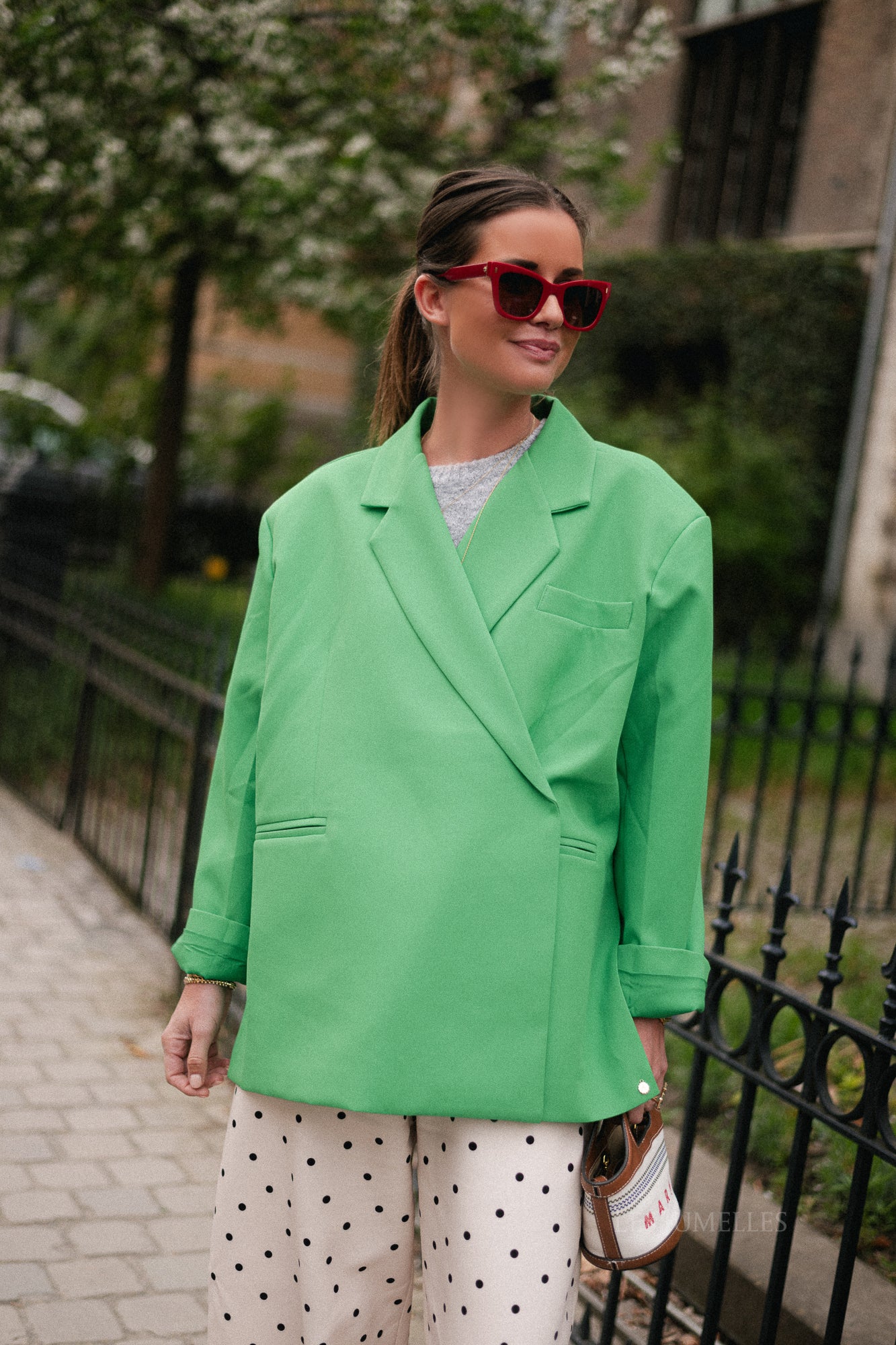 Chloe oversized blazer island green