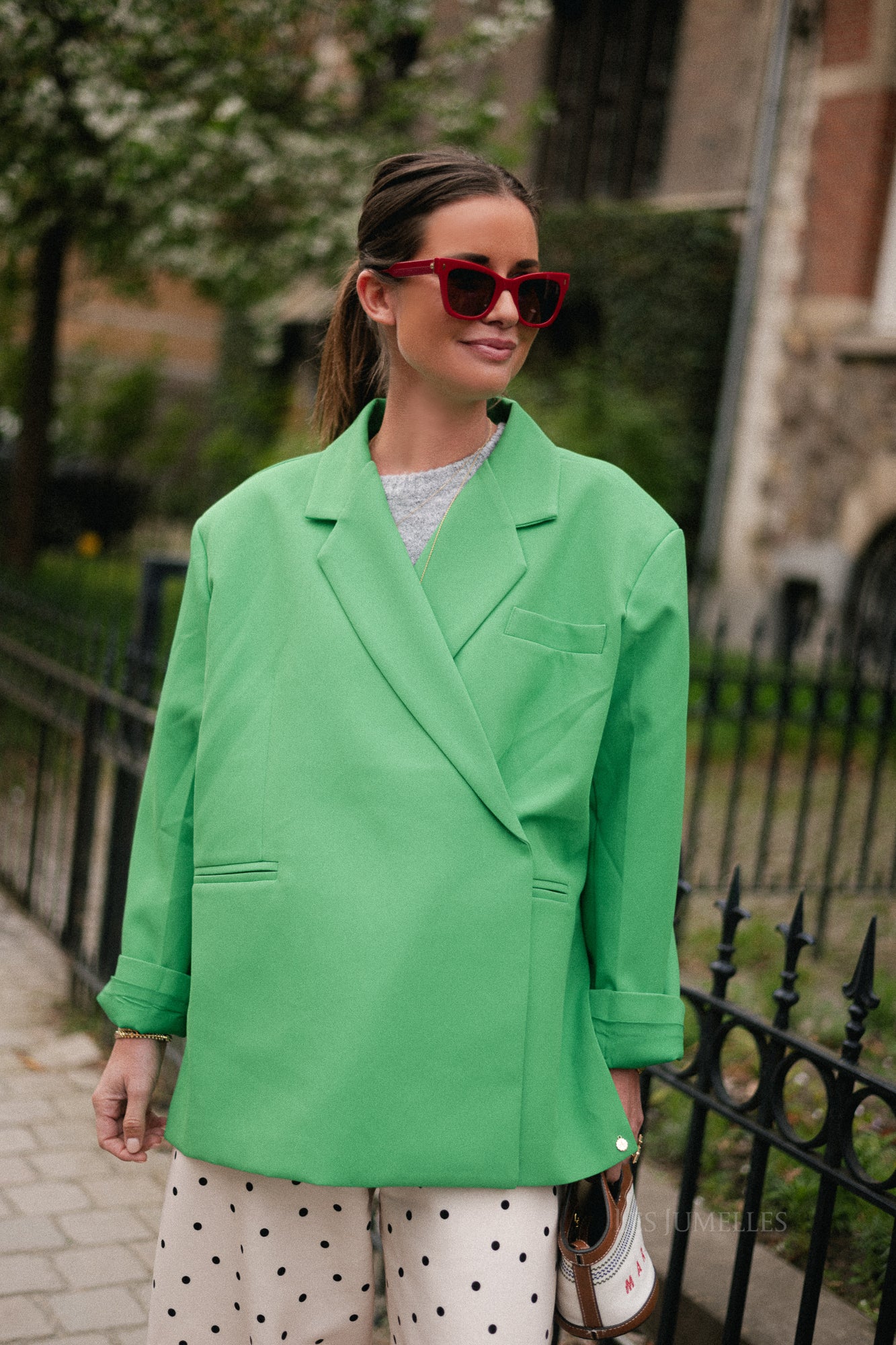Chloe oversized blazer island green