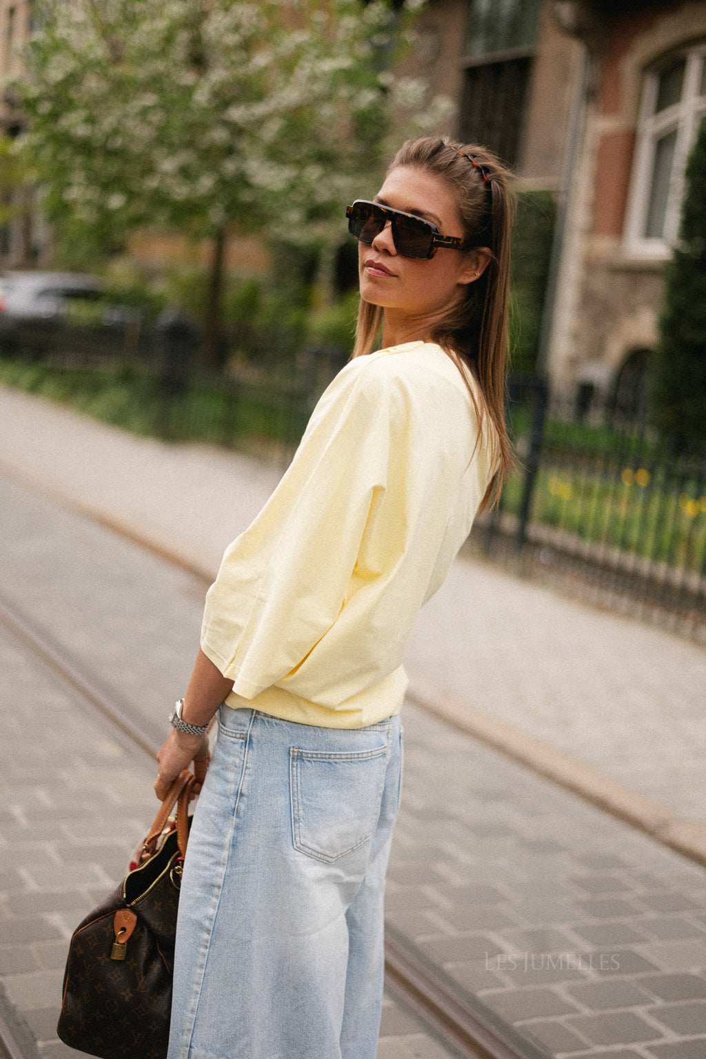 Celie one shoulder shirt yellow
