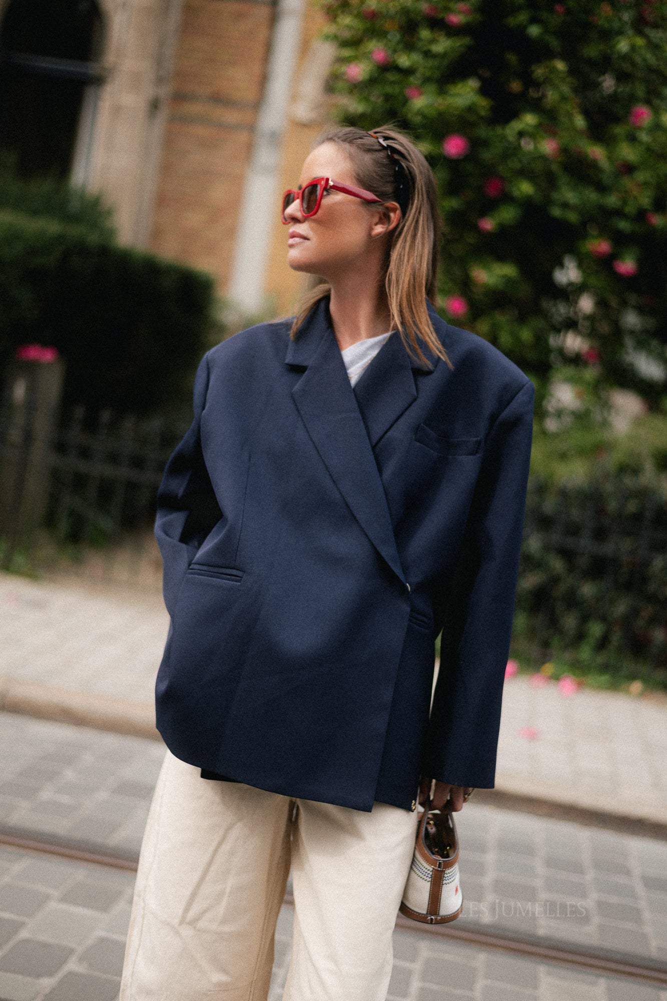 Chloe oversized blazer middernachtblauw