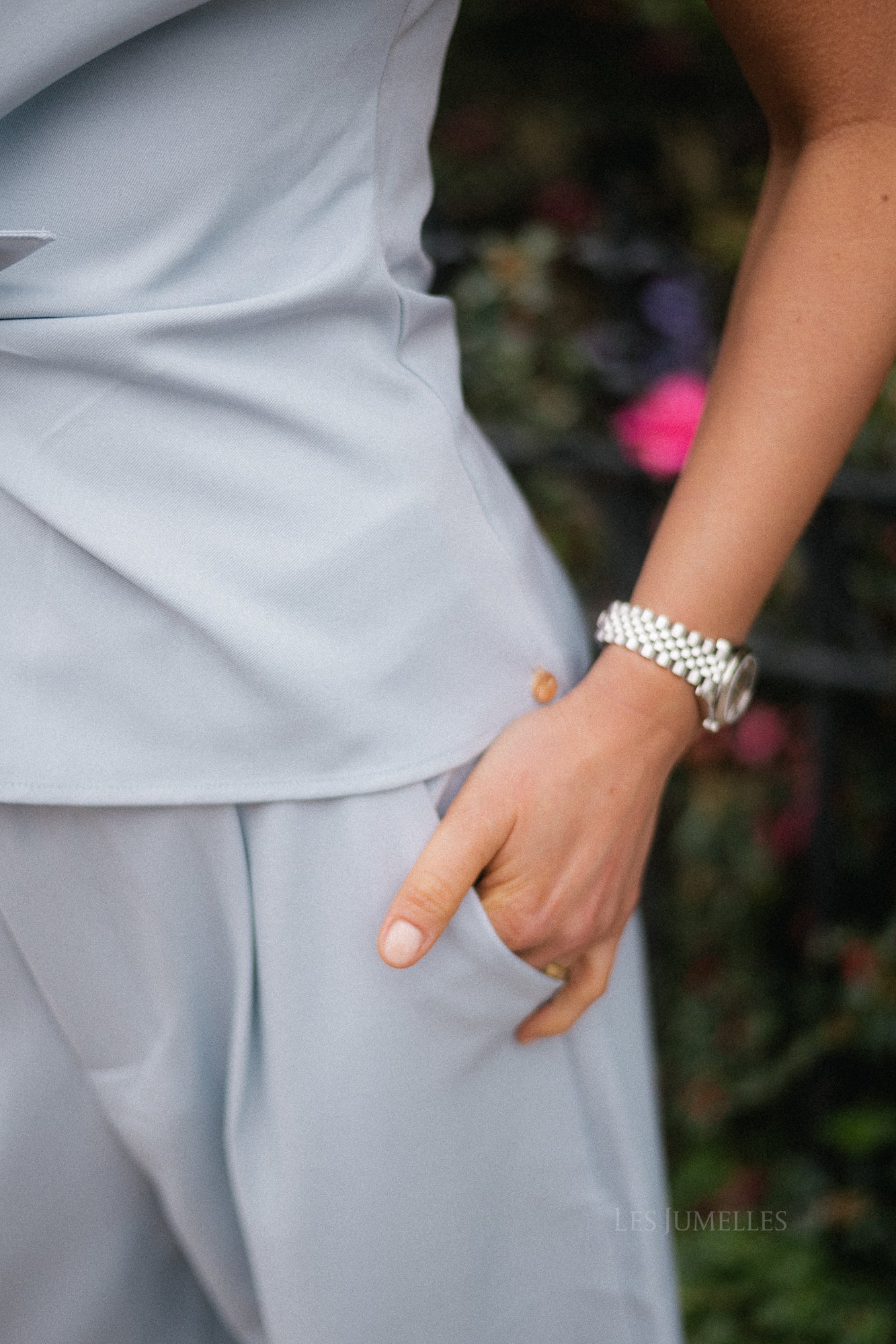 Britt SL wrapped top sky blue