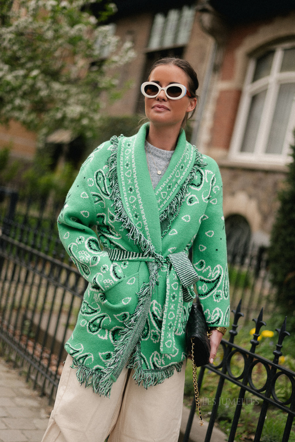 Lori LS knitted cardigan green