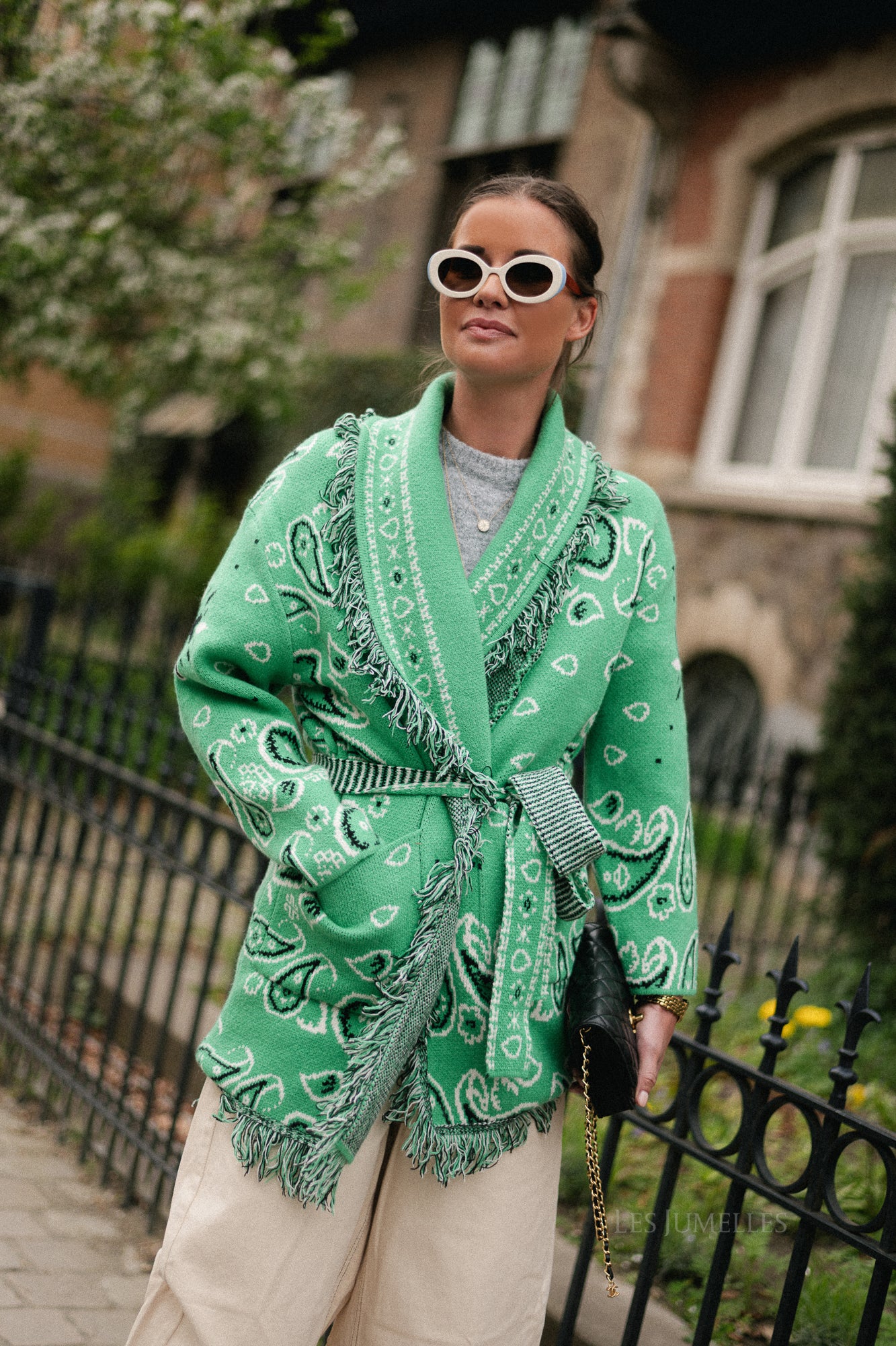 Lori LS knitted cardigan green