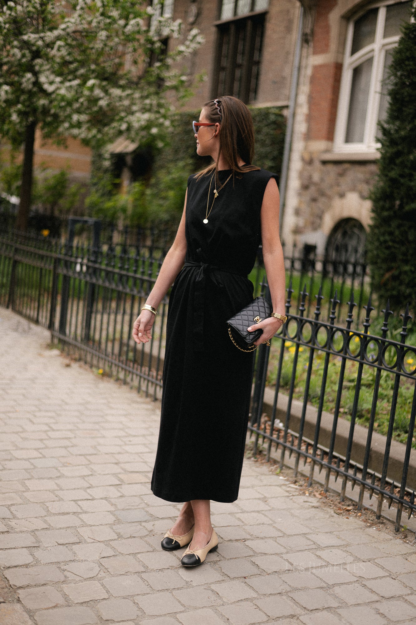 SLFHalley shoulderpad ankle dress black