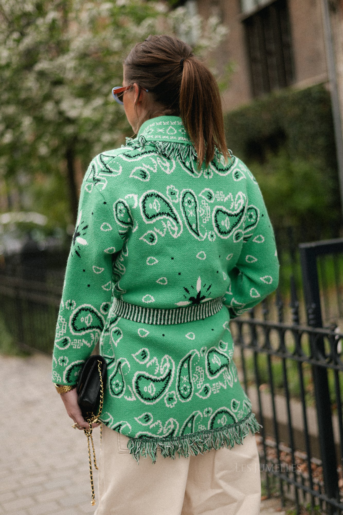 Lori LS knitted cardigan green