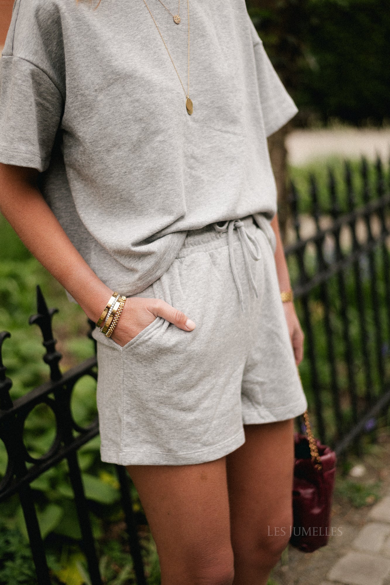 PCChilly summer HW shorts light grey melange